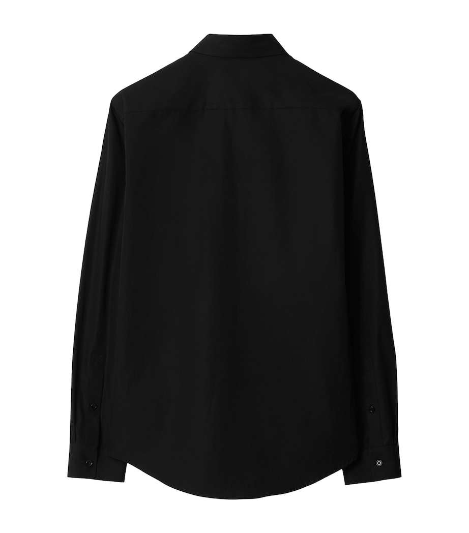 Cotton EKD-Embroidered Slim Shirt BLACK Image 5