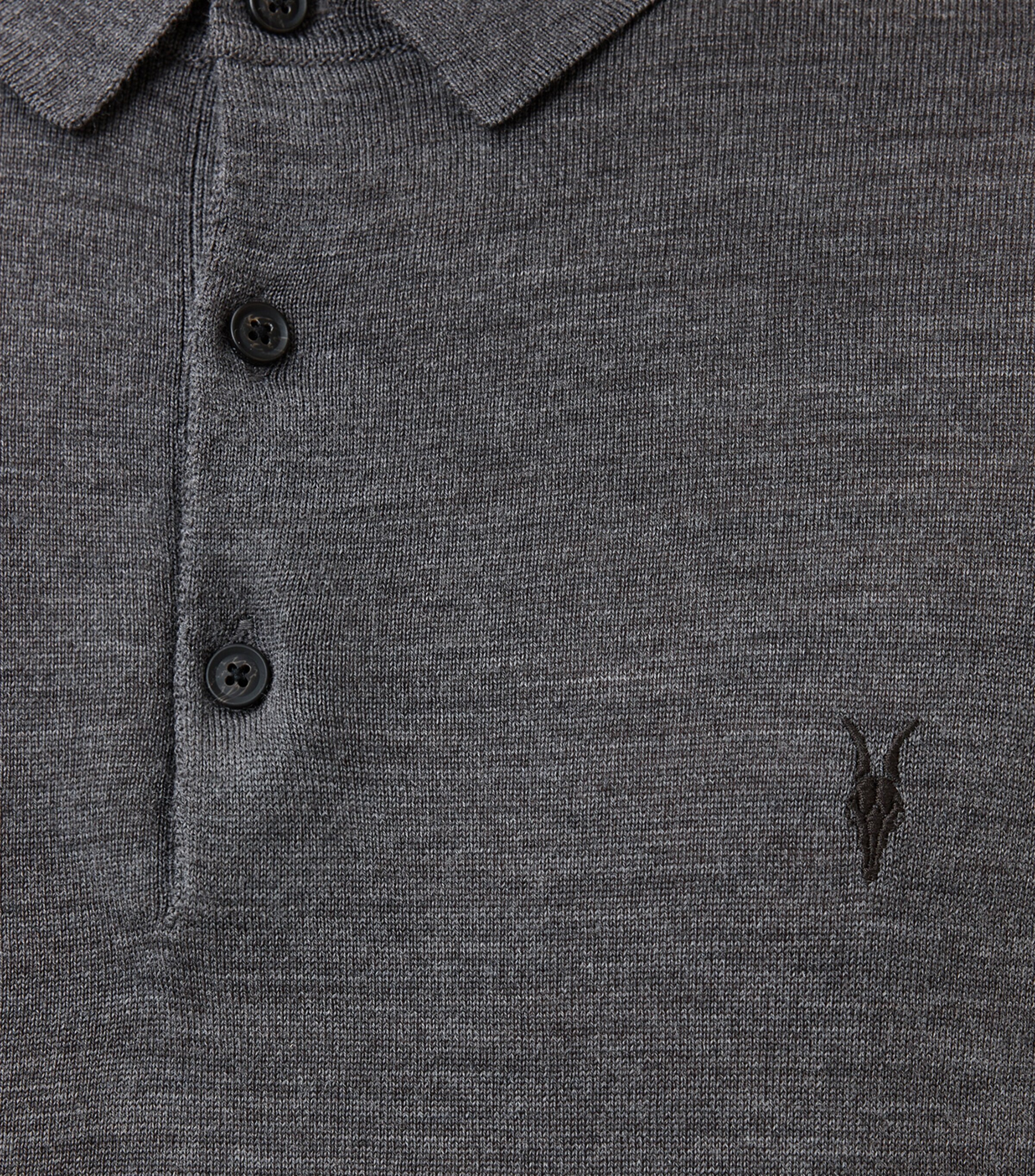 Merino Wool Mode Polo Shirt MONUMENT GREY Image 8