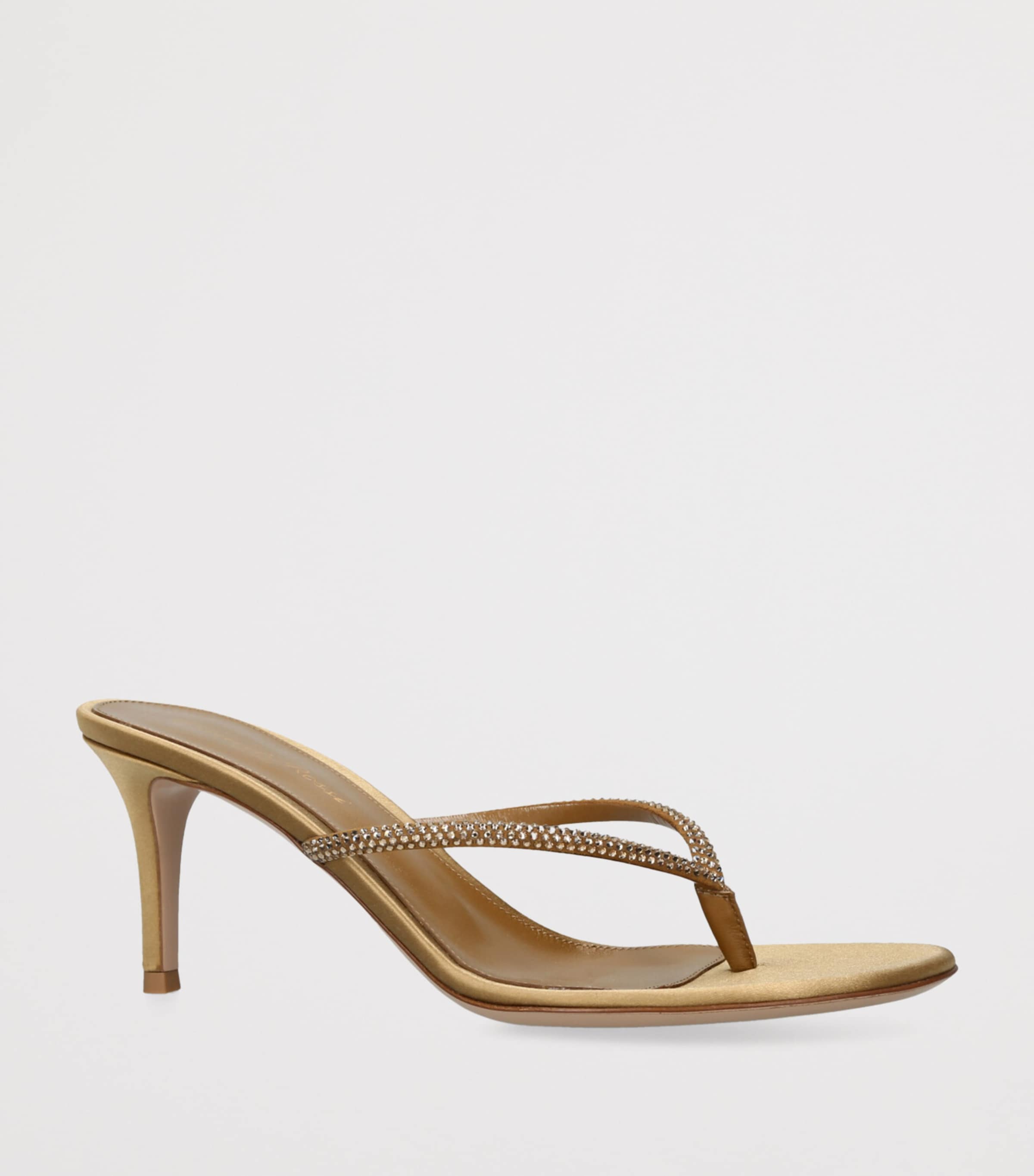 Gianvito Rossi Suede Embellished India Heeled Sandals 70 Bronze Image 3