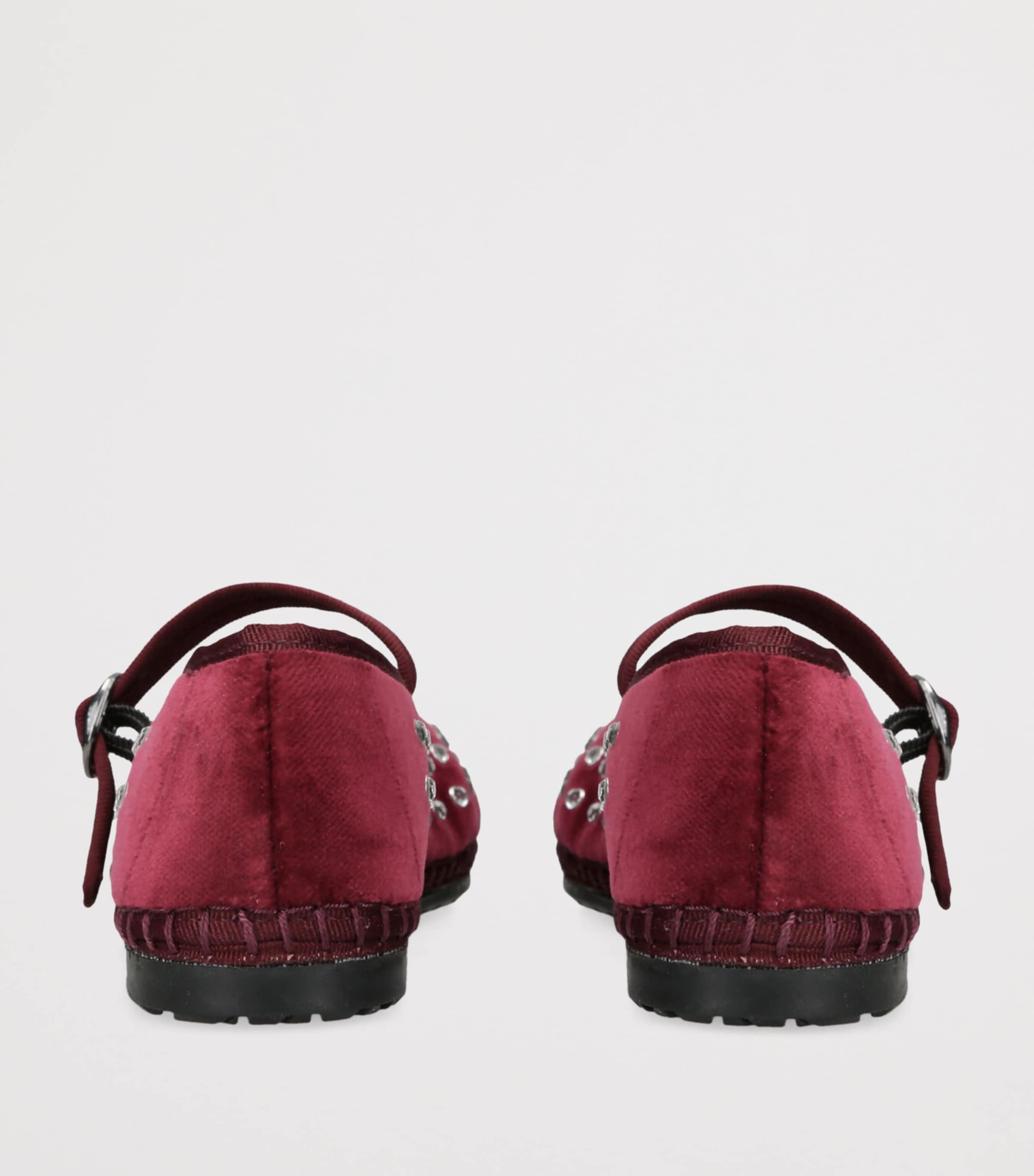 Flabelus Velvet Mae Ballet Flats Wine Image 2