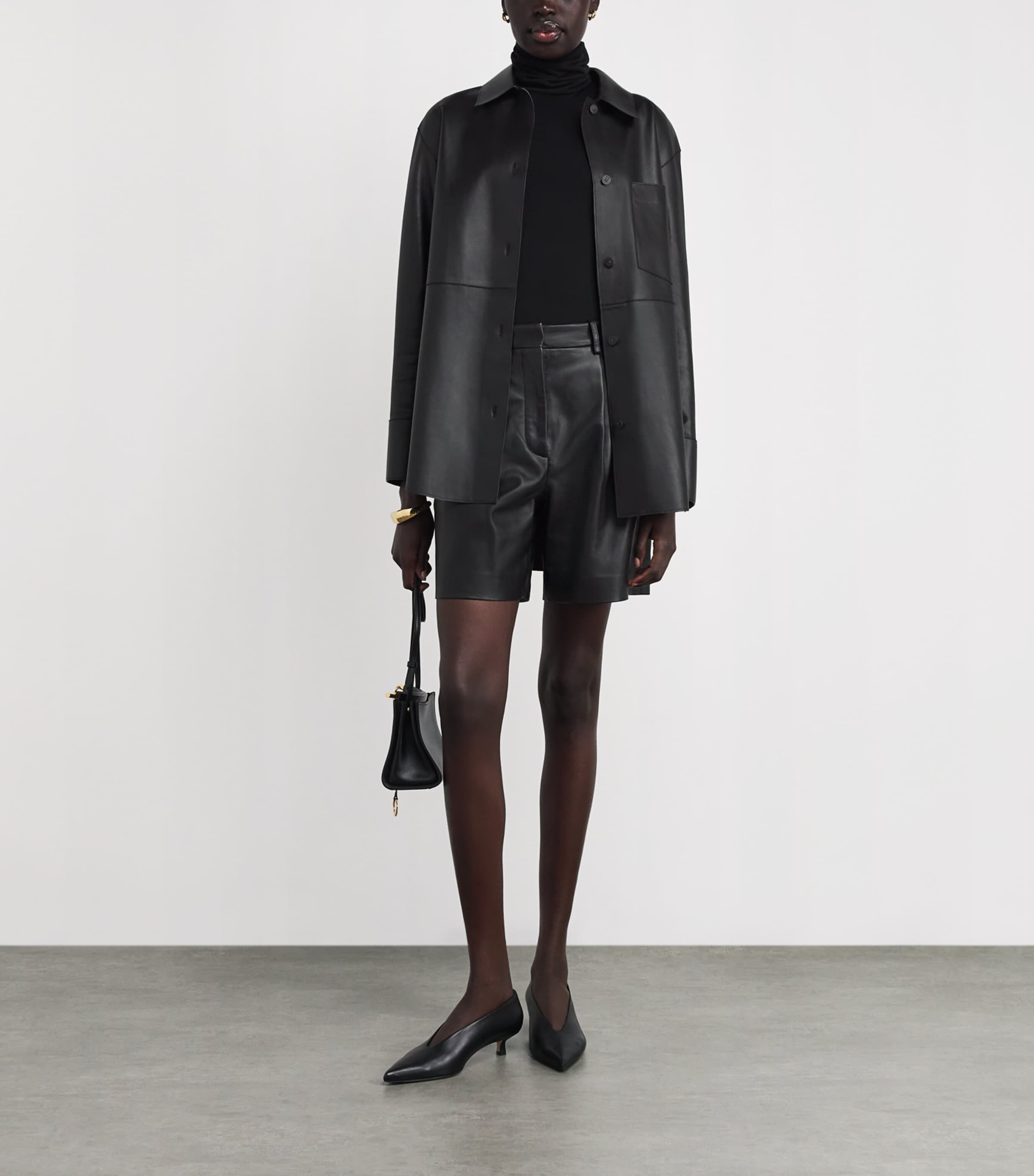 Penna Leather Overshirt BLACK Image 2