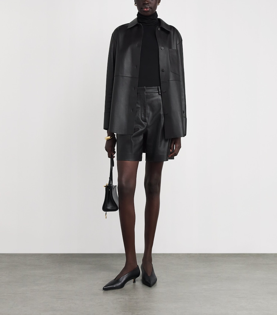 Penna Leather Overshirt BLACK Image 2