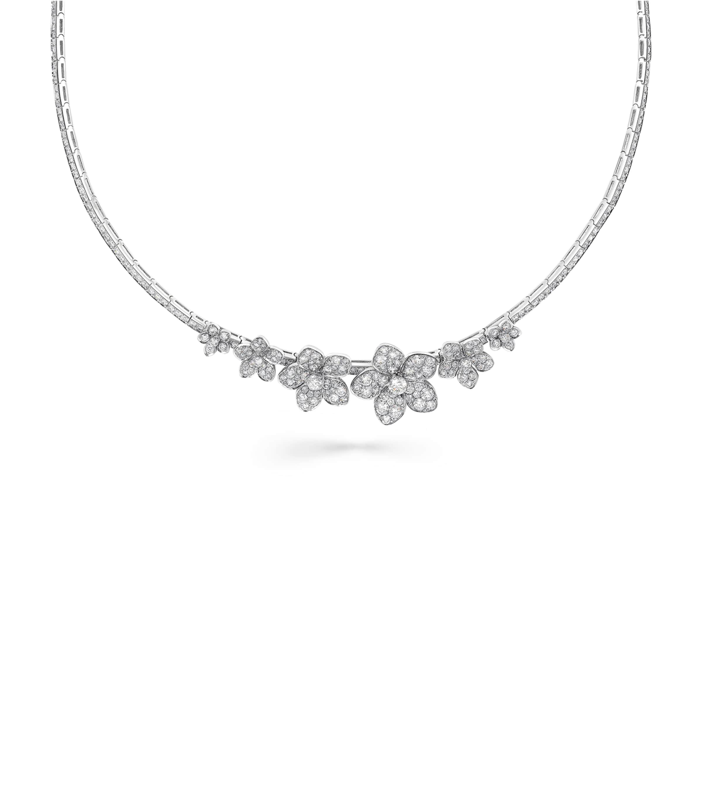White Gold and Diamond Wild Flower Necklace WHITE GOLD Image 1