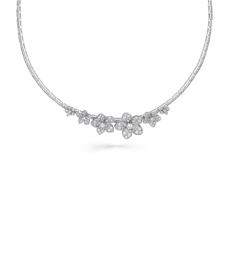White Gold and Diamond Wild Flower Necklace WHITE GOLD Image 1