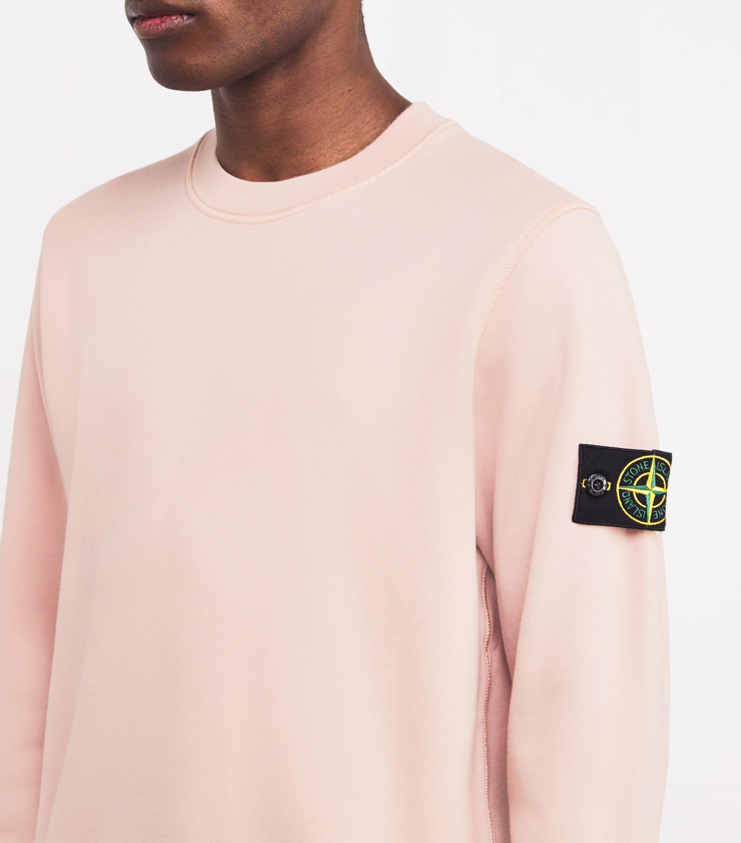 スウェット・トレーナー STONE  Compass-badge Sweatshirt Light Pink Stone Island Cotton Compass Logo Sweatshirt | Harrods UK