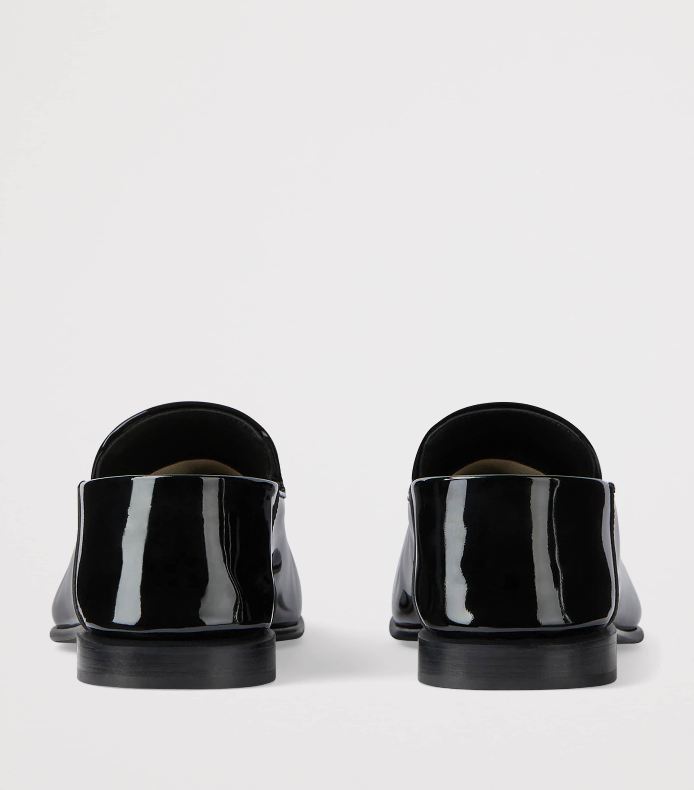 Patent Leather Label Loafers BLACK Image 6