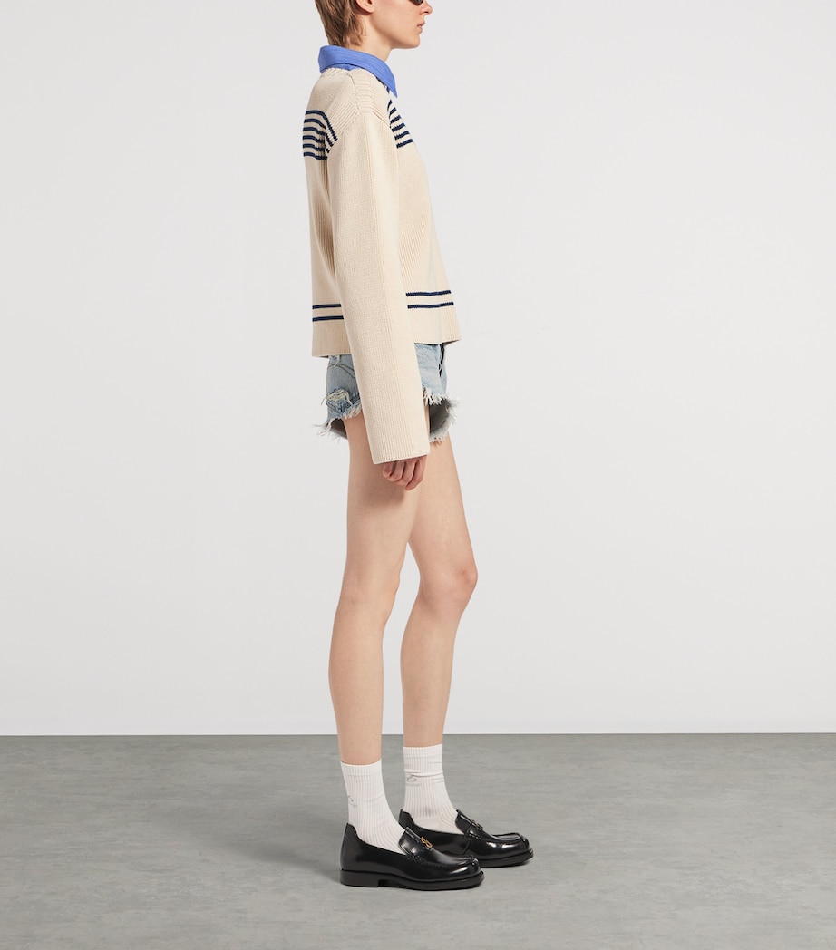 Balenciaga Womens Cotton Striped Sweater Image 4