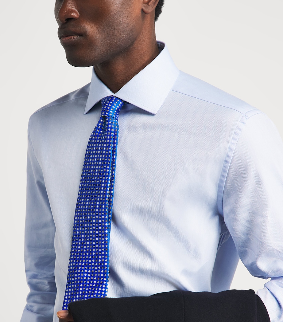 E. Marinella Silk Geometric Tie Blue Image 2