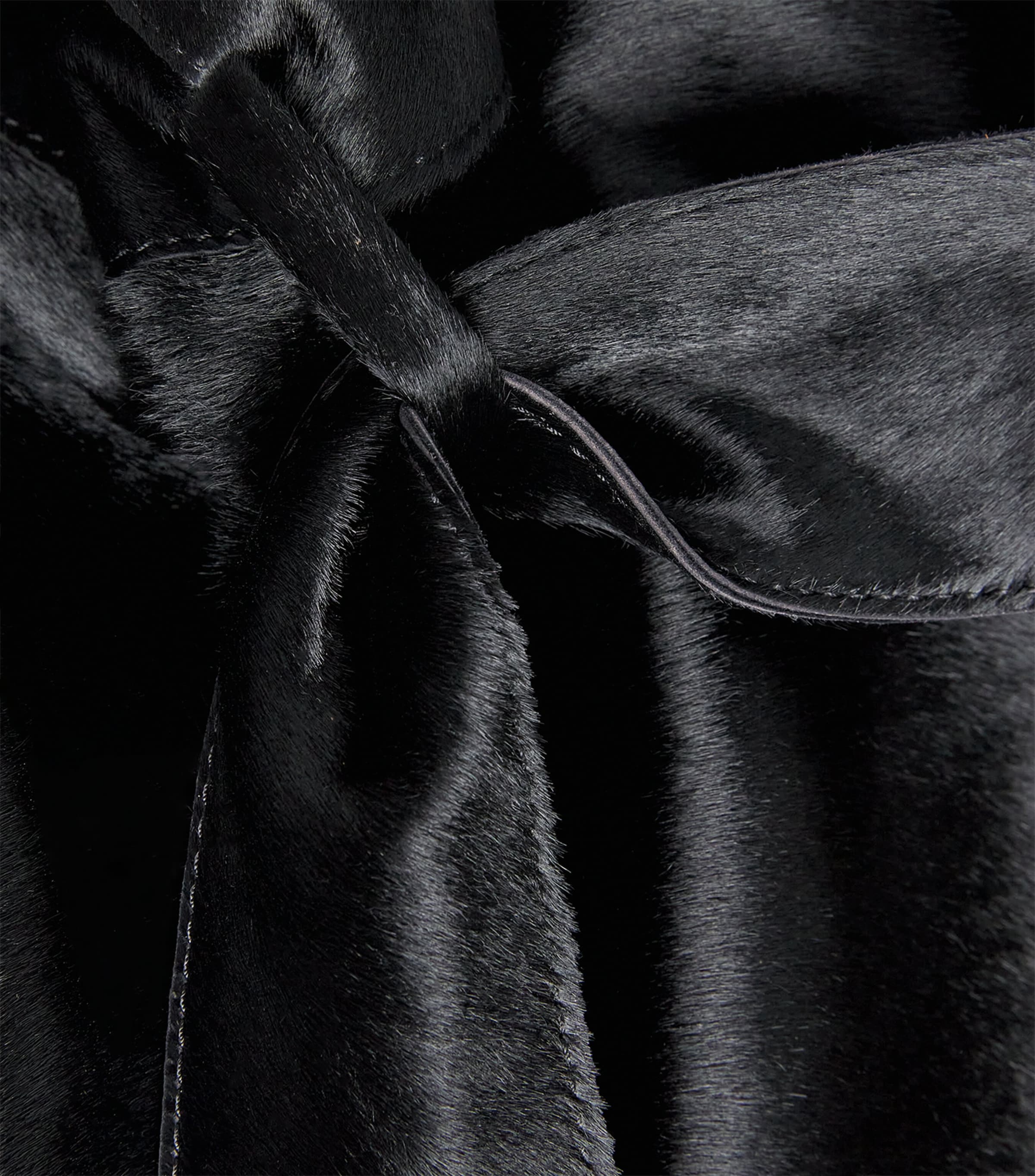 Ponyhair Althea Belted Coat OBSIDIAN BLACK Image 5