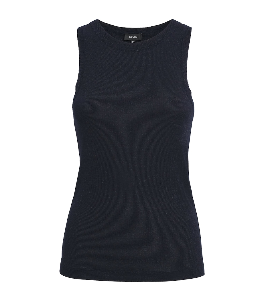 Metallic Ribbed Tank Top MIDNIGHT NAVY Image 1