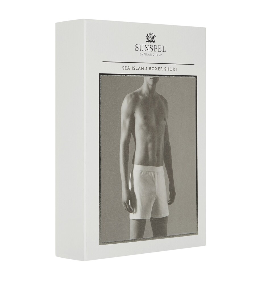 Sea Island Cotton Boxer Shorts WHITE Image 6
