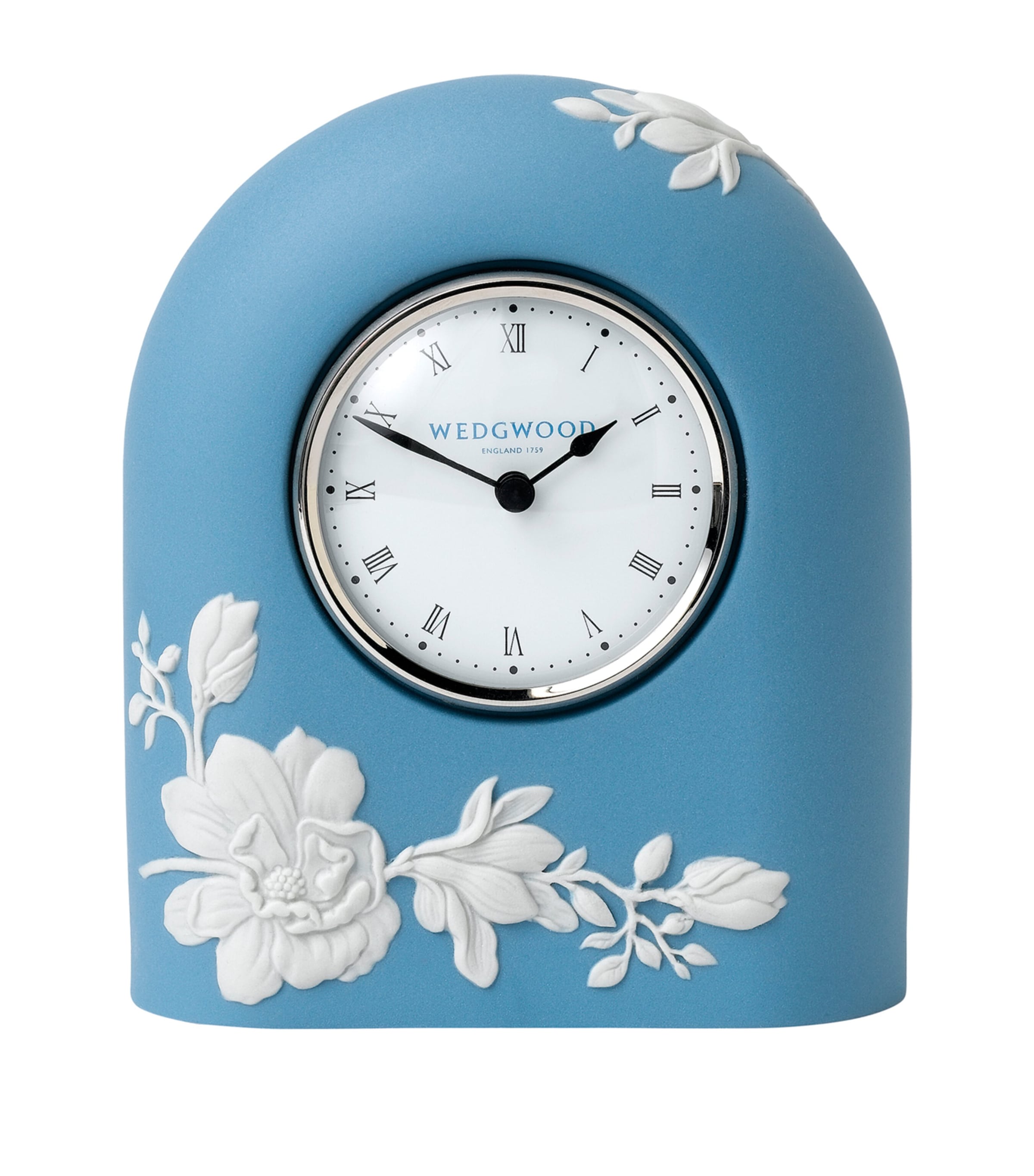 Shop Wedgwood Magnolia Jasper Mantel Clock In Blue