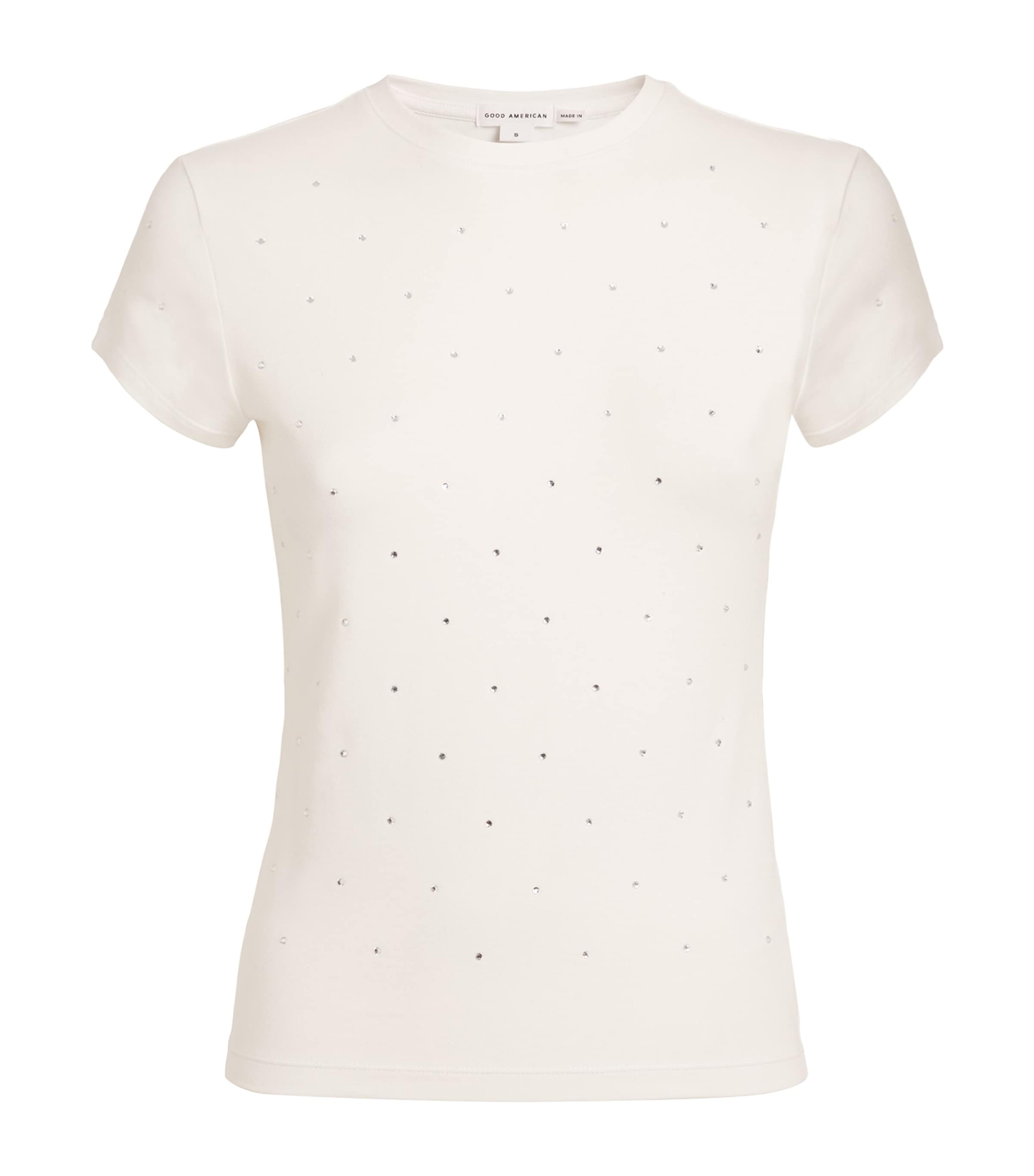Good American Crystal-embellished Baby T-shirt In White