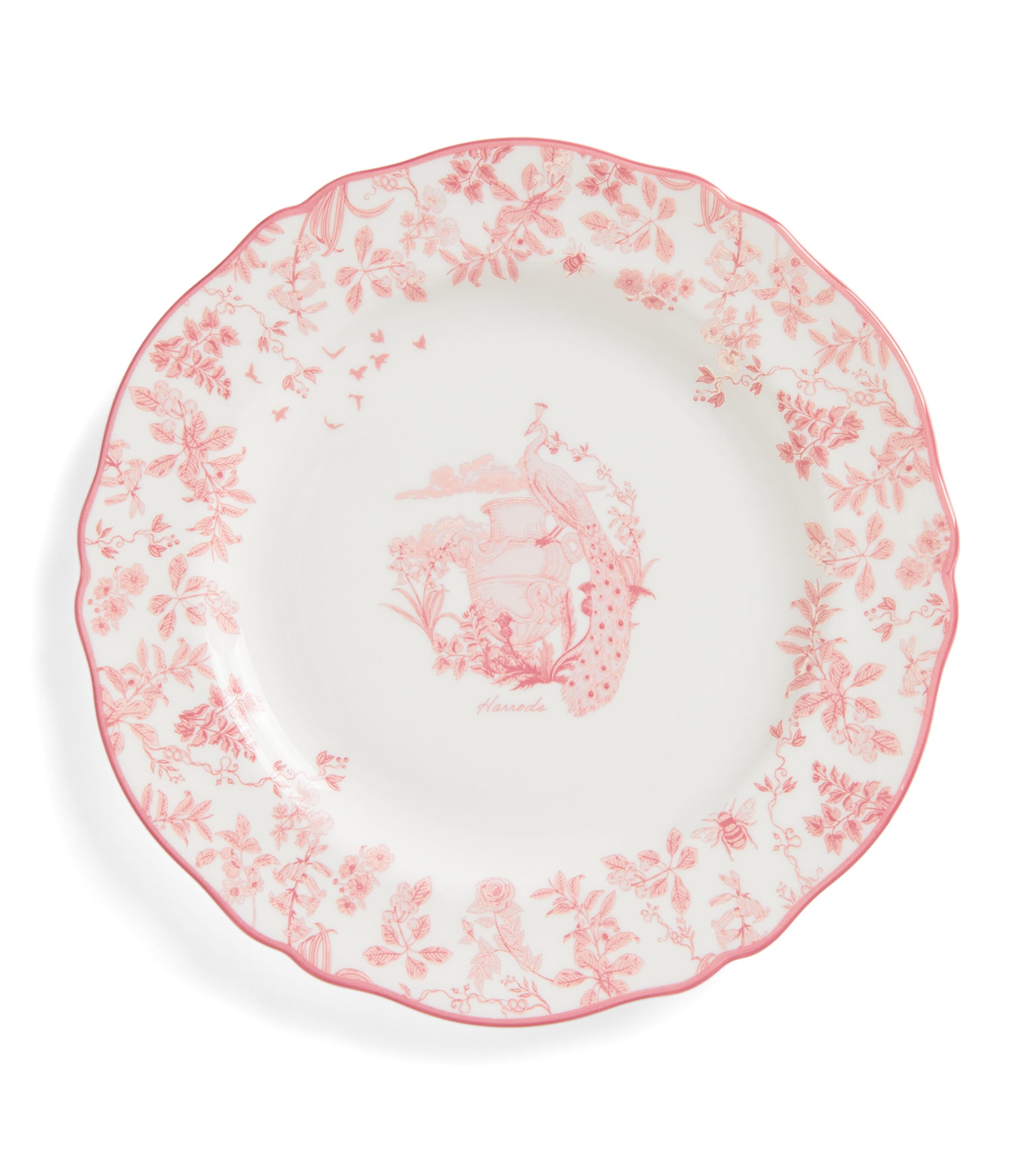 Fine Bone China Toile Side Plate (20.5cm) PINK Image 1