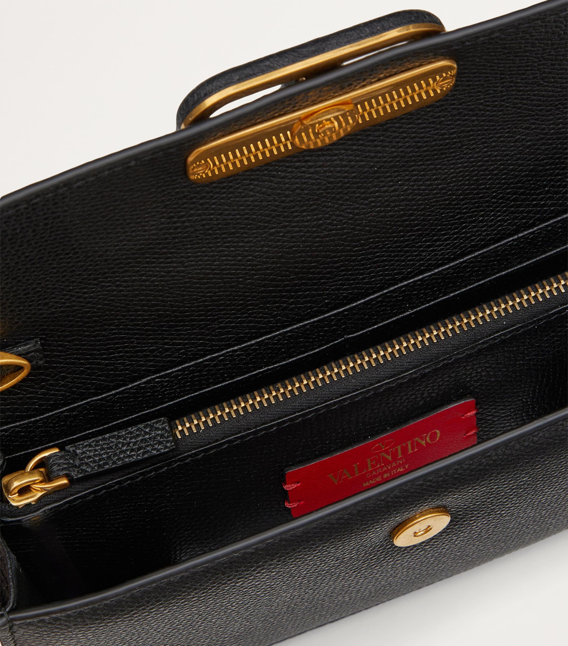 Leather VLogo Signature Chain Wallet 0NO Image 7