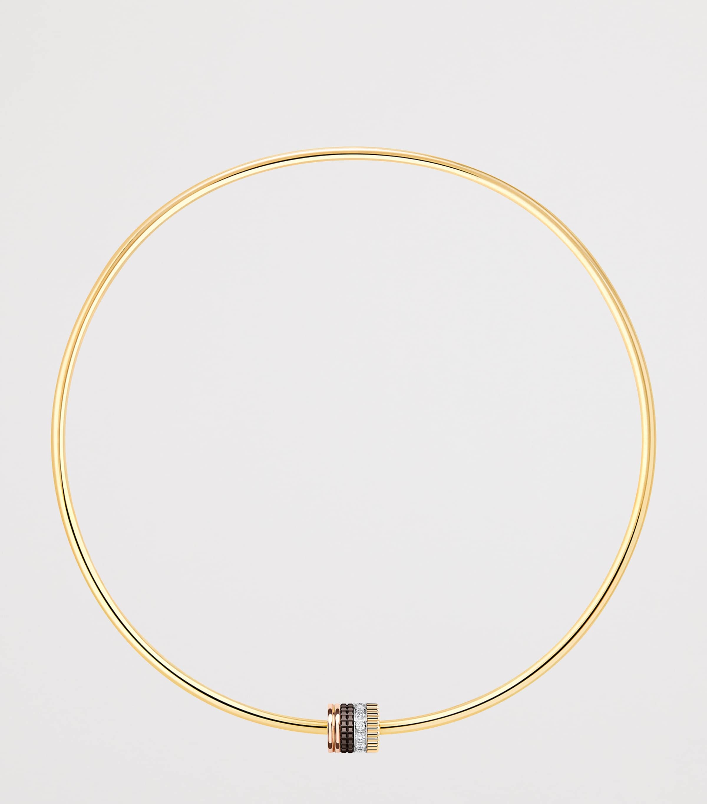 Small Mixed Gold and Diamond Quatre Classique Necklace YELLOW GOLD Image 3