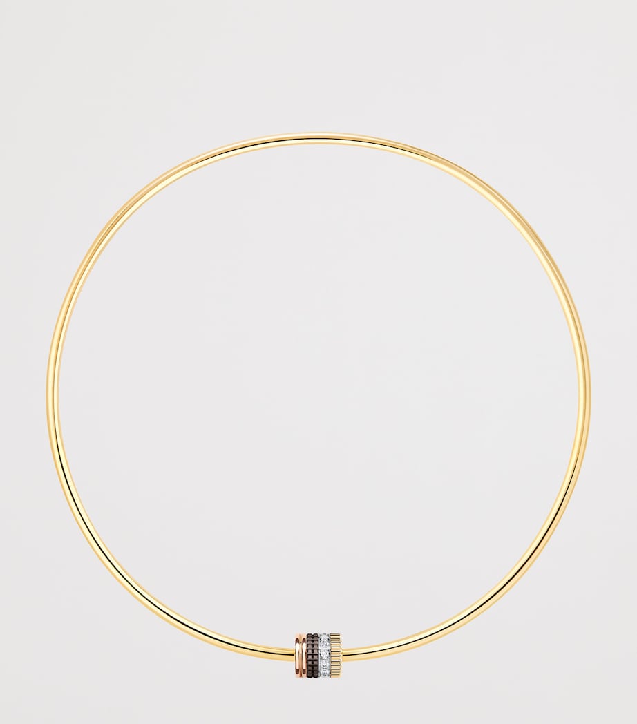 Small Mixed Gold and Diamond Quatre Classique Necklace YELLOW GOLD Image 3