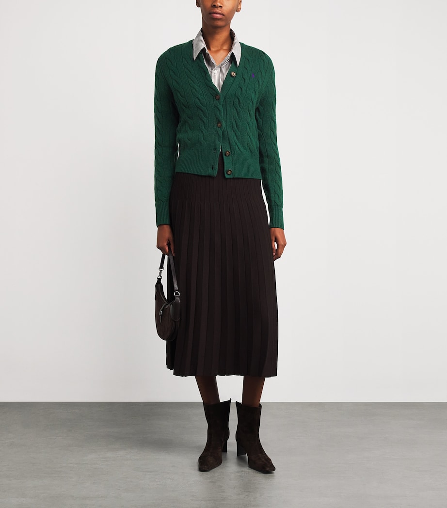 Wool-Cashmere Cable-Knit Cardigan CASTLETON GREEN Image 2