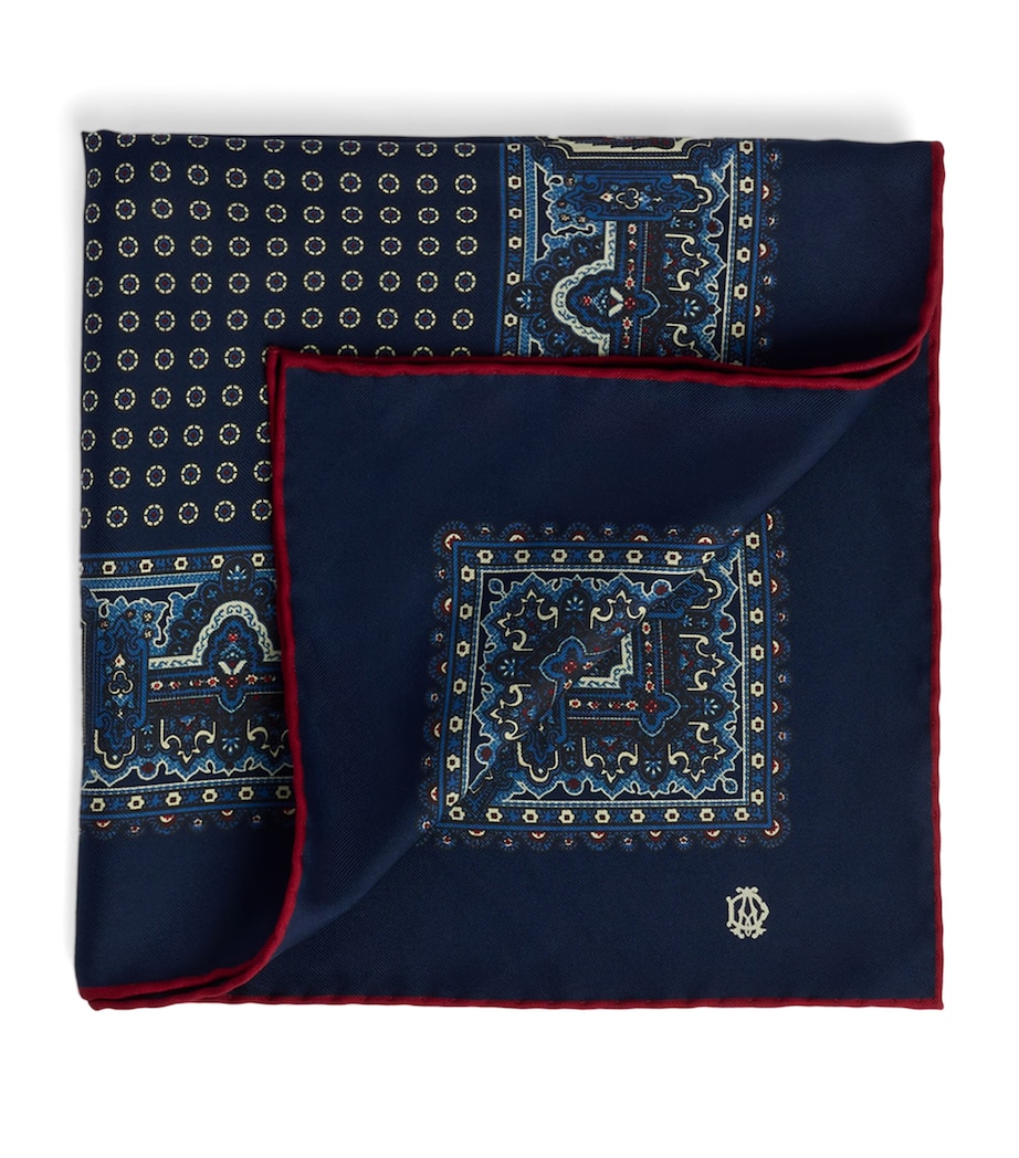 Dunhill Silk Printed Neckerchief Navy Image 1