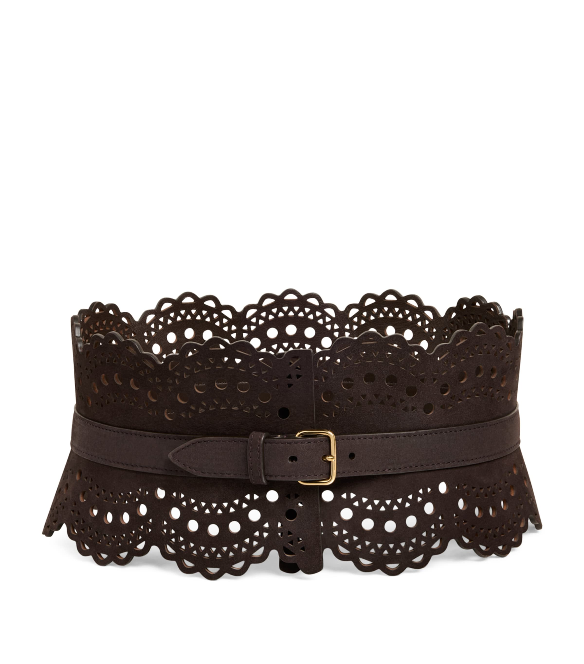 Alaïa Leather Bustier Belt Dark Brown Image 1