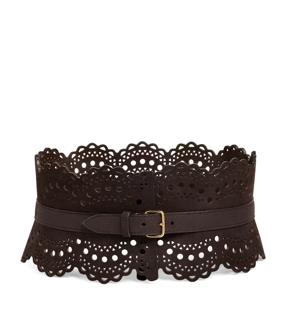 Alaïa Leather Bustier Belt Dark Brown Image 1