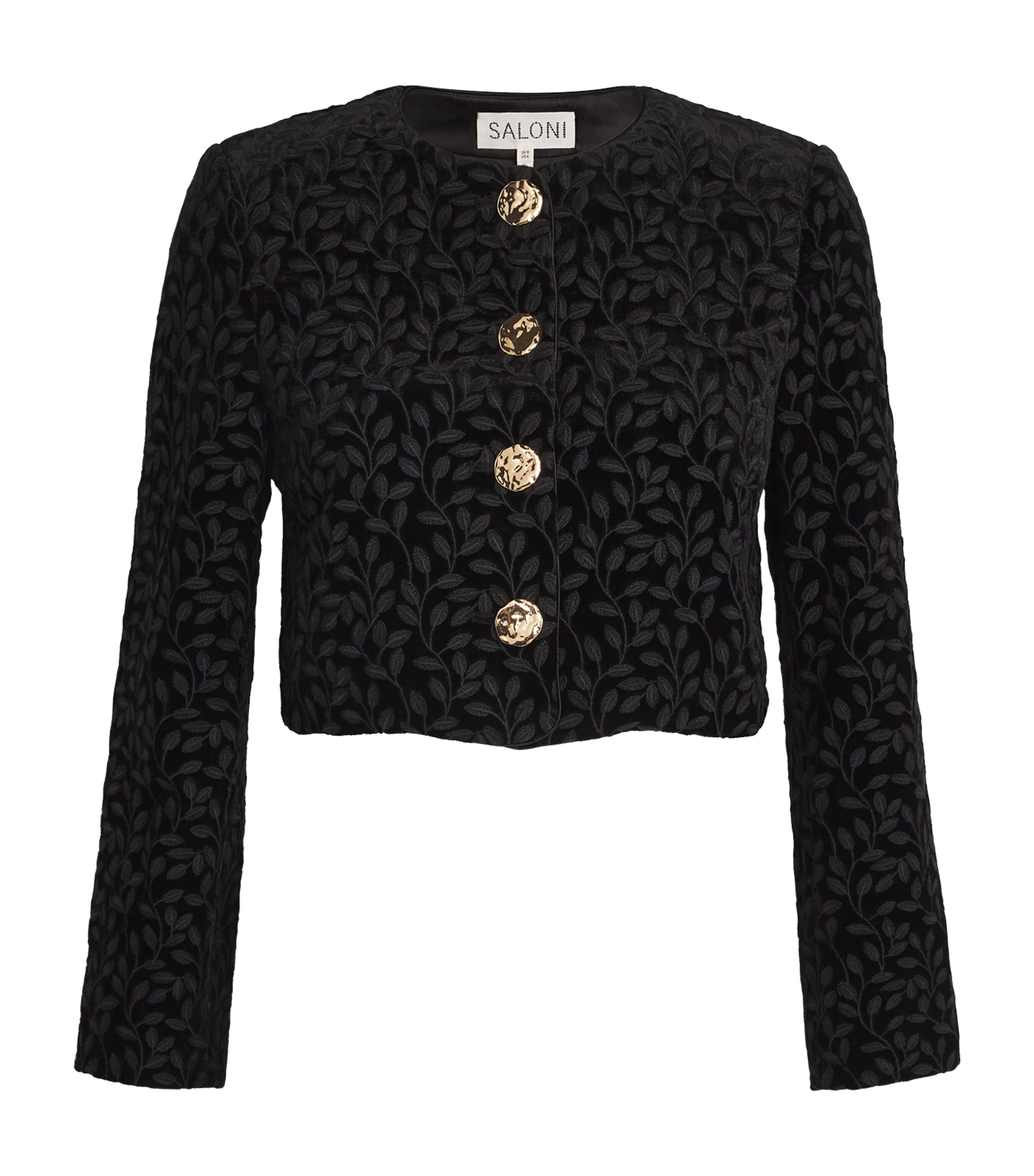 Saloni Velvet Vika Jacket In Black