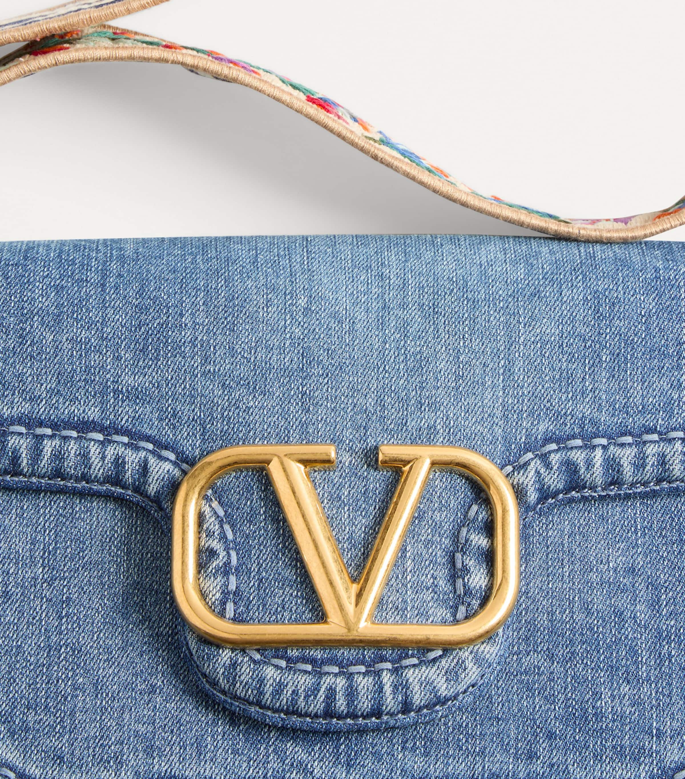 Valentino Garavani Denim Alltime Shoulder Bag | Harrods UK