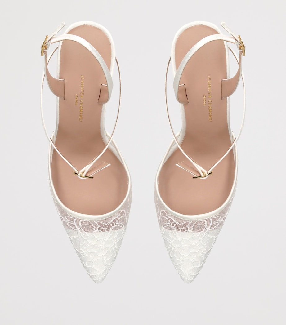 Jennifer Chamandi Vittorio Slingback Pumps 85 White Image 4