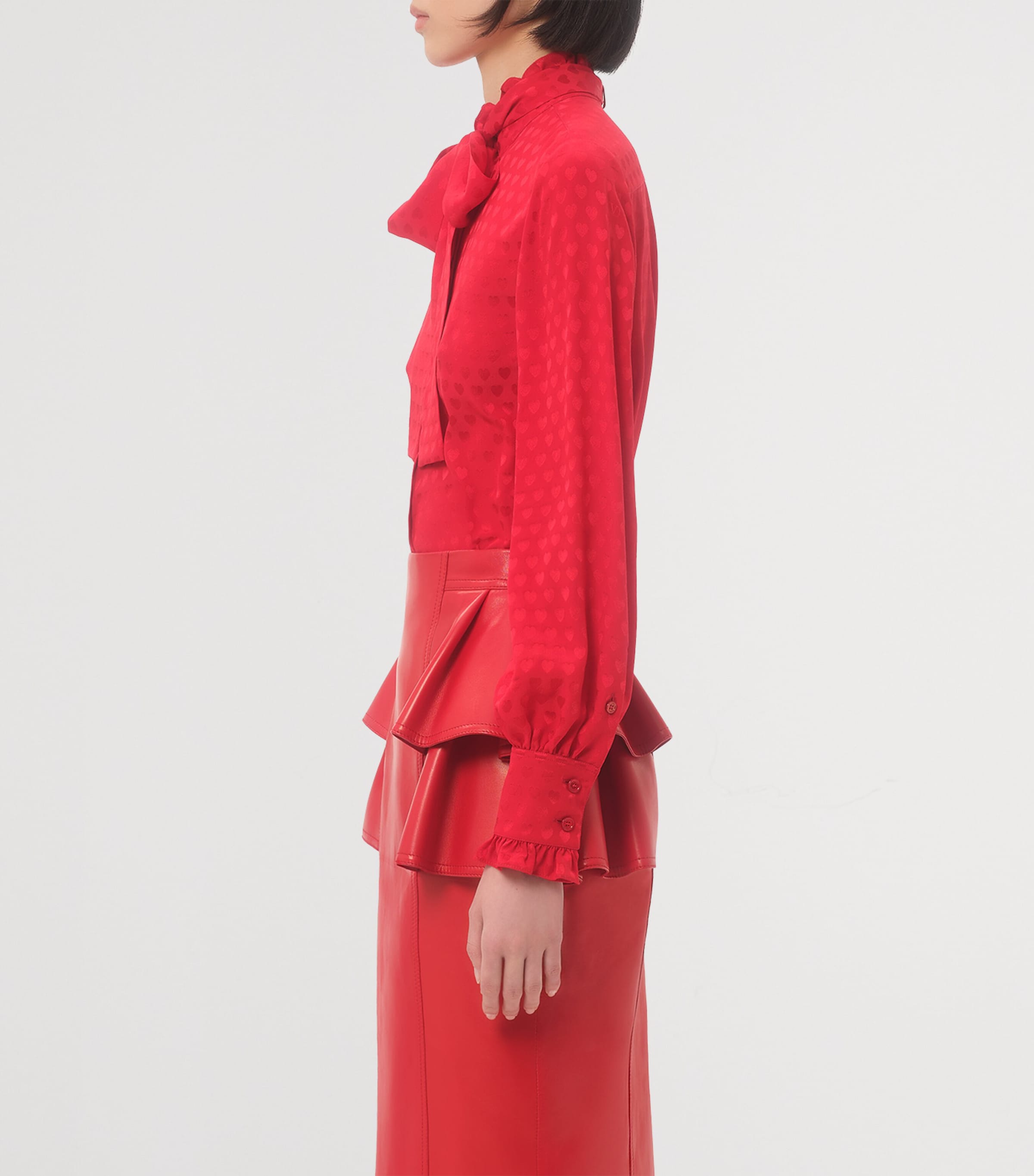 Valentino Womens Silk Heart Print Shirt Image 3