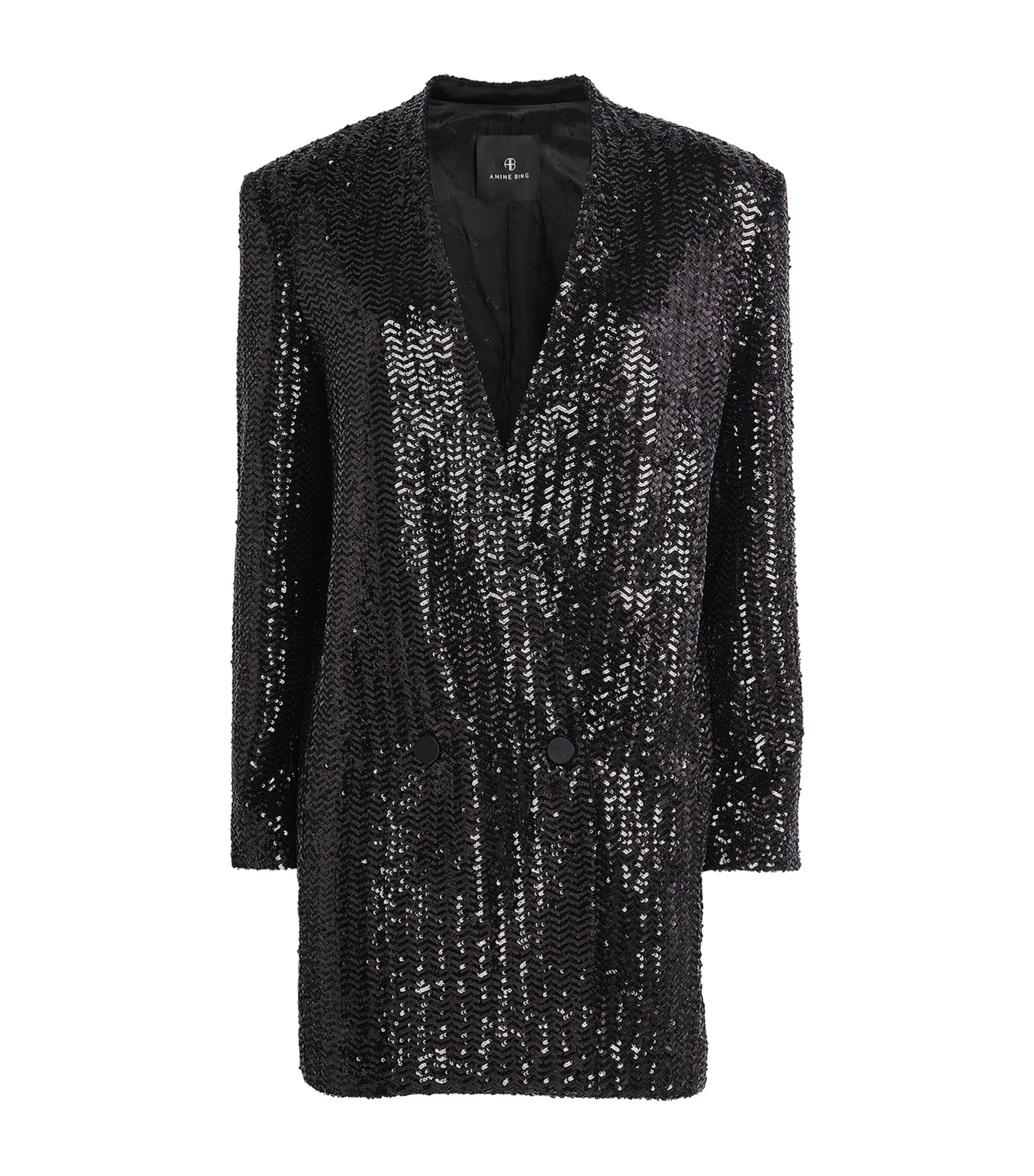 Sequinned Veneda Mini Dress BLACK Image 1