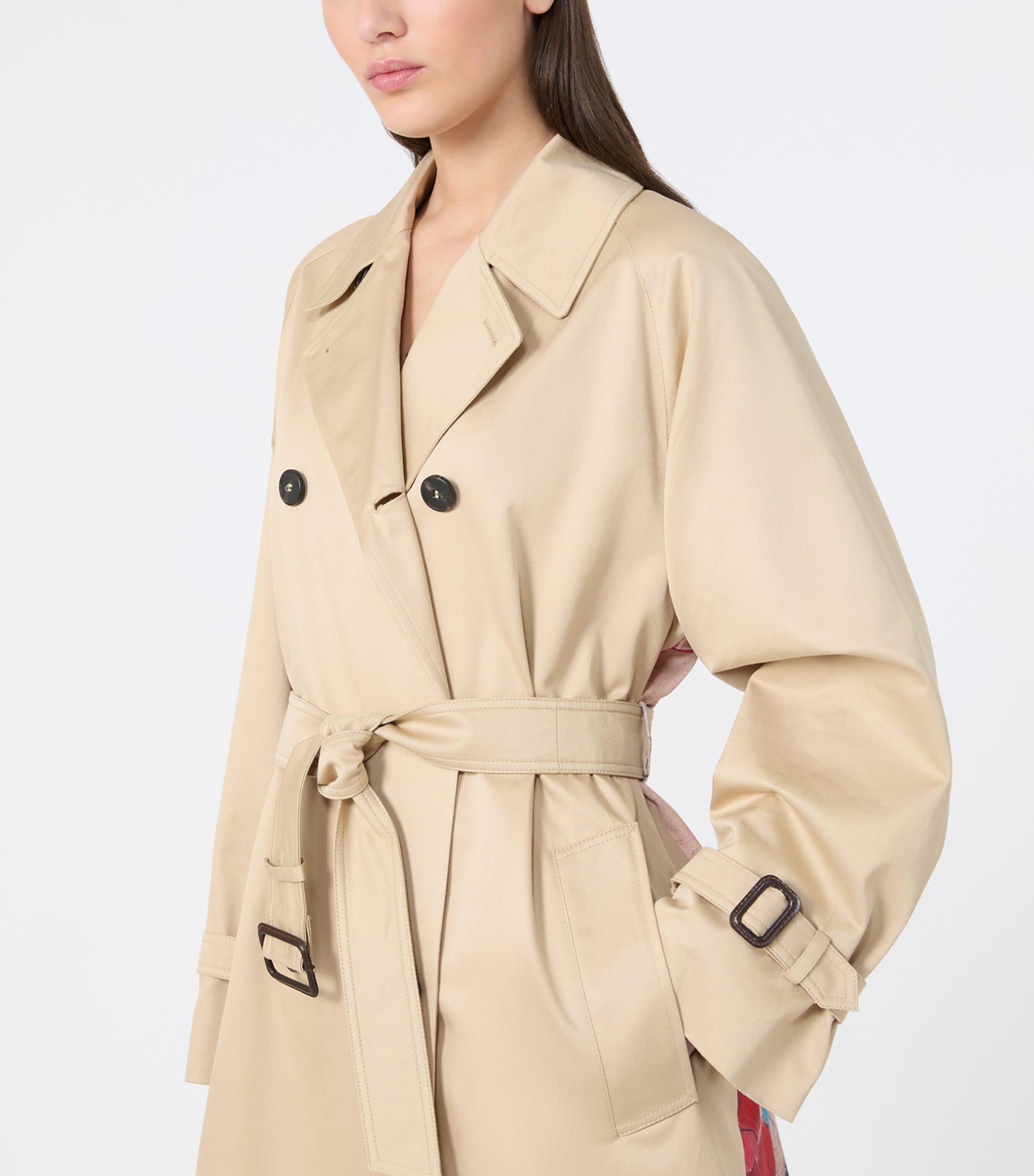 Weekend Max Mara Womens Cotton Printed Trench Coat Plum Image 4