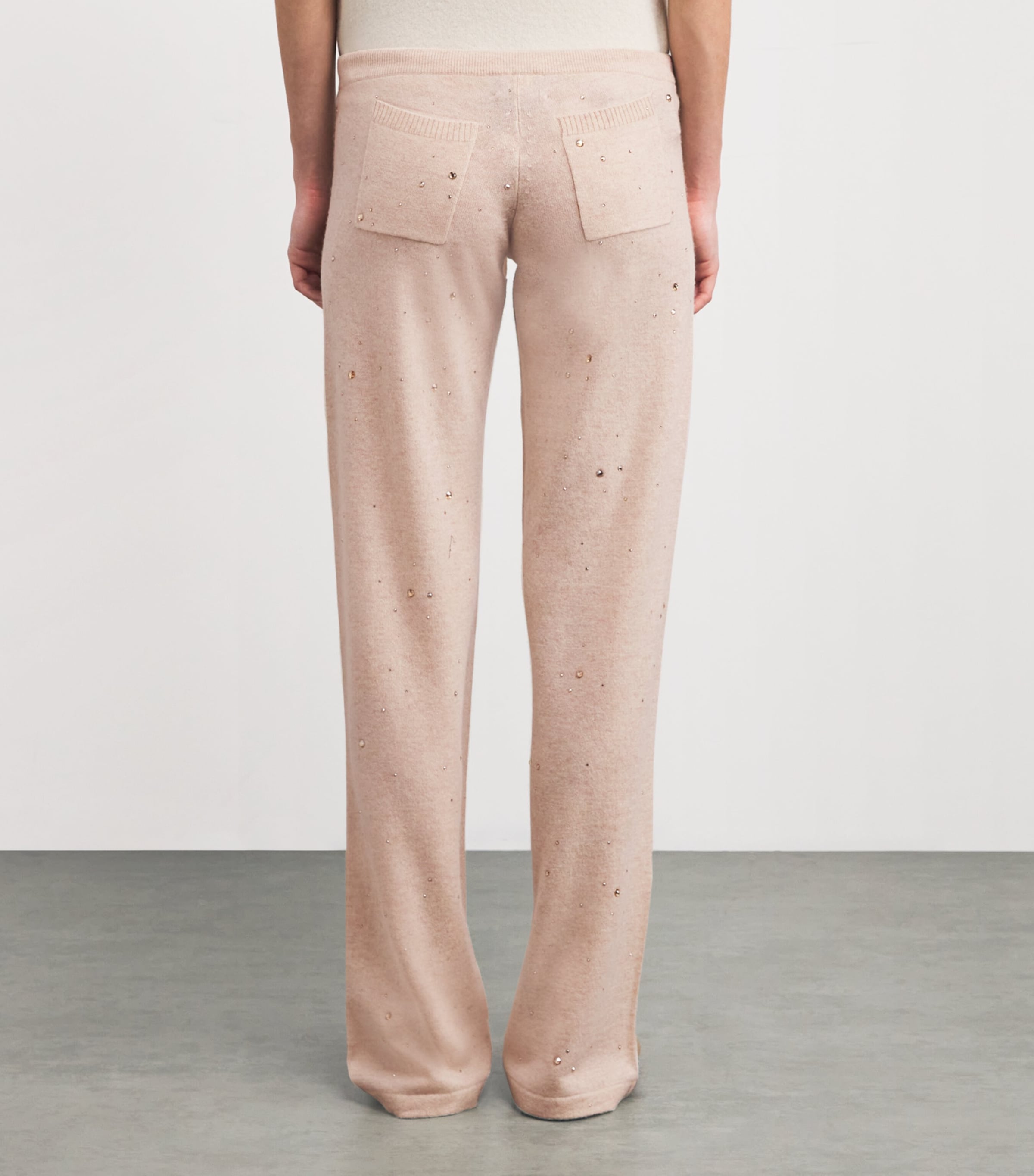 Cashmere Crystal-Embellished Sweatpants 001 GSHA BISCUI Image 4
