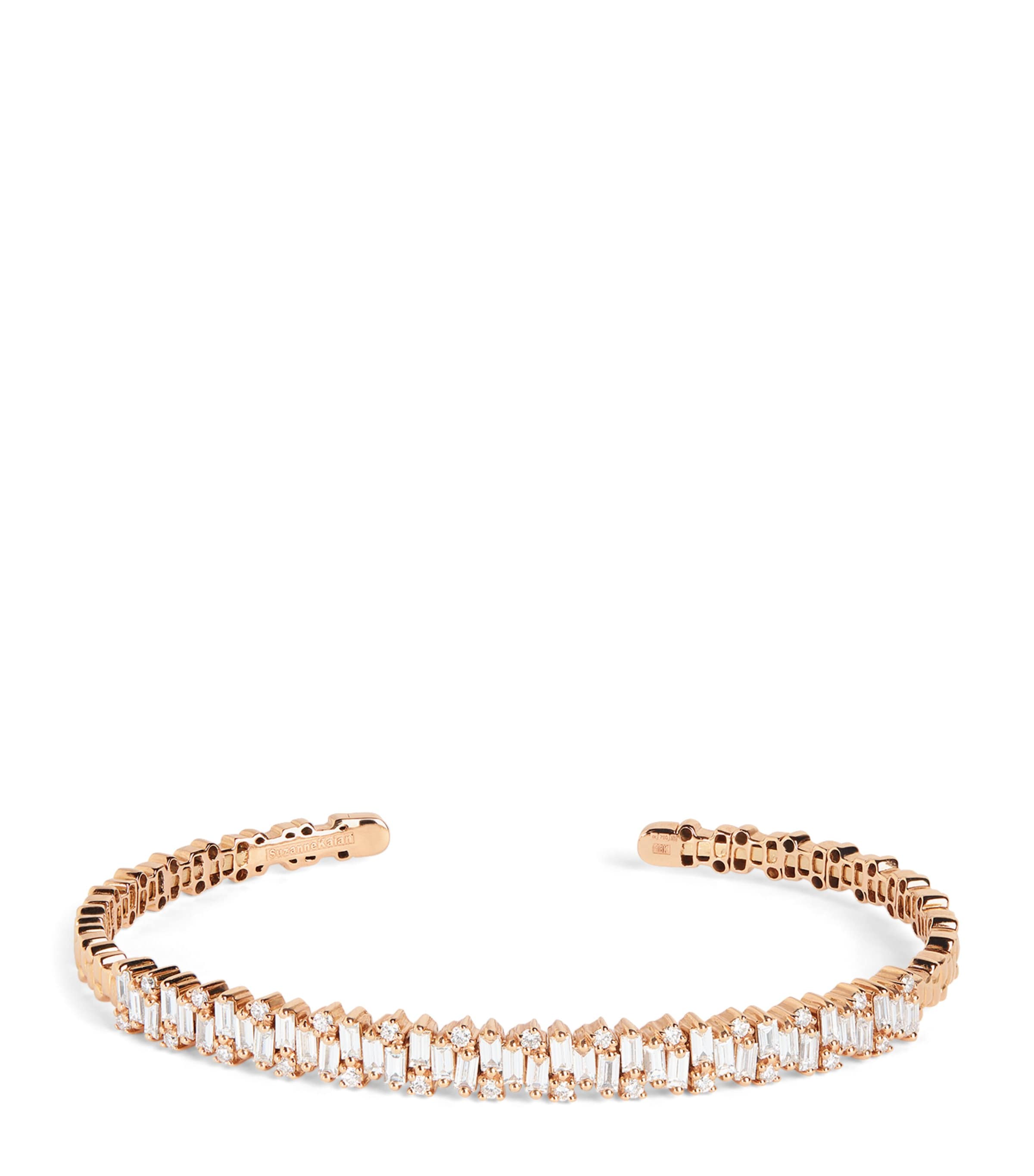 Suzanne Kalan Rose Gold and Diamond Classic Shimmer Bangle Rg/wd