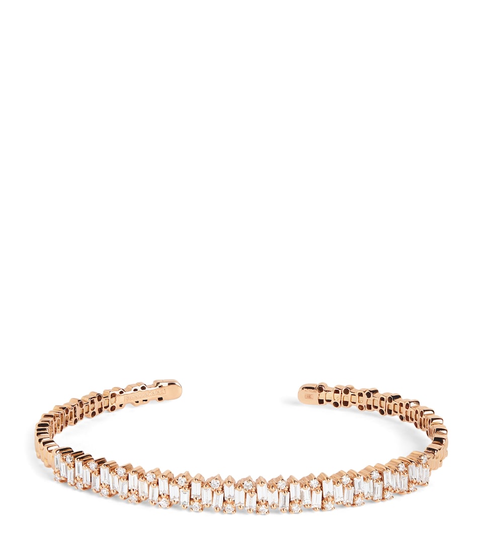 Suzanne Kalan Rose Gold and Diamond Classic Shimmer Bangle Rg/wd