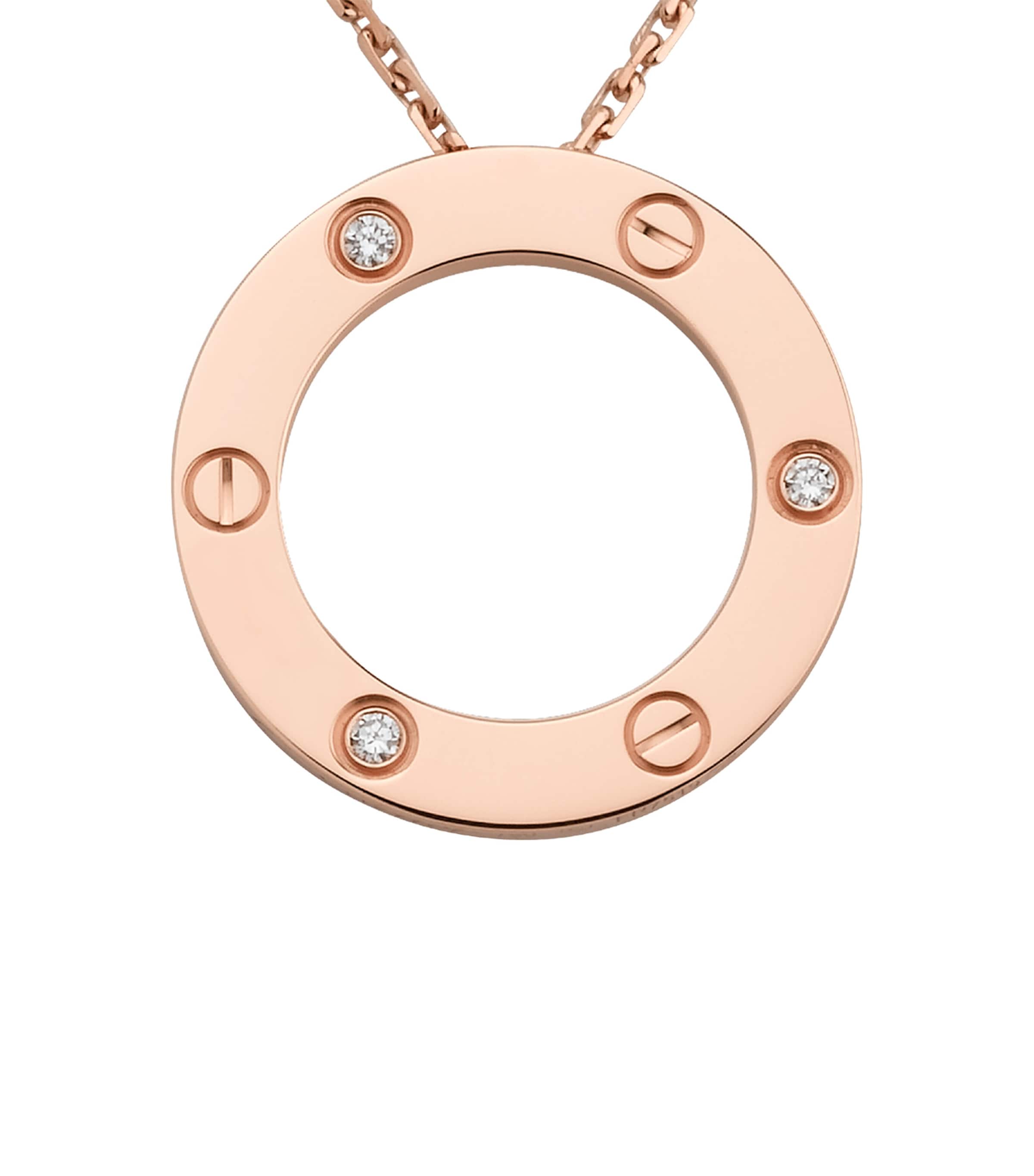 Rose Gold and Diamond LOVE Necklace ROSE GOLD Image 9