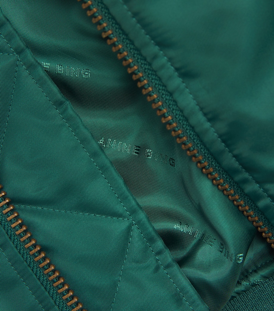 ANINE BING Womens Leon Bomber Jacket Deep Emerald Image 6