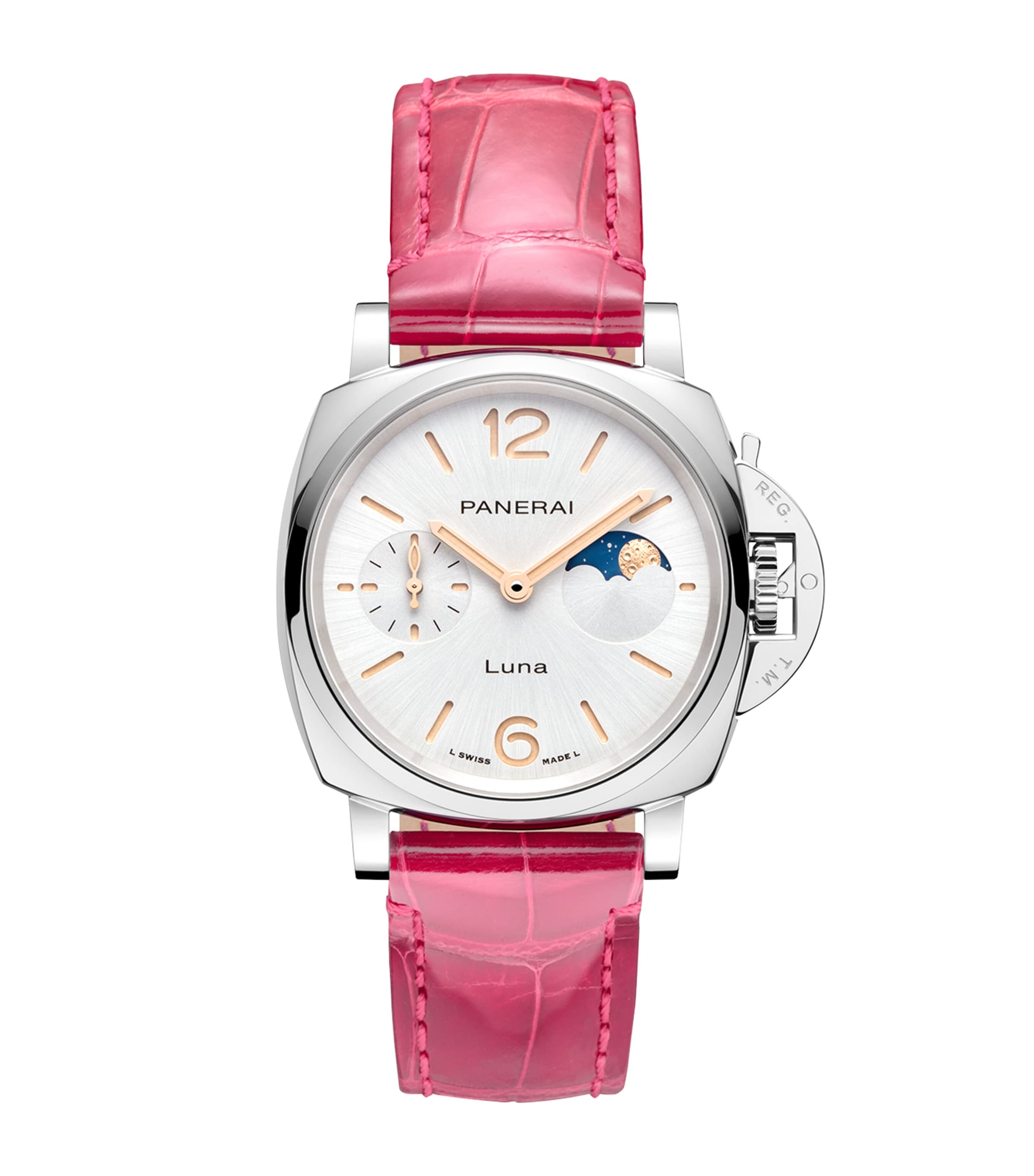 Stainless Steel Luminor Due Luna Watch 38mm WHITE Image 1