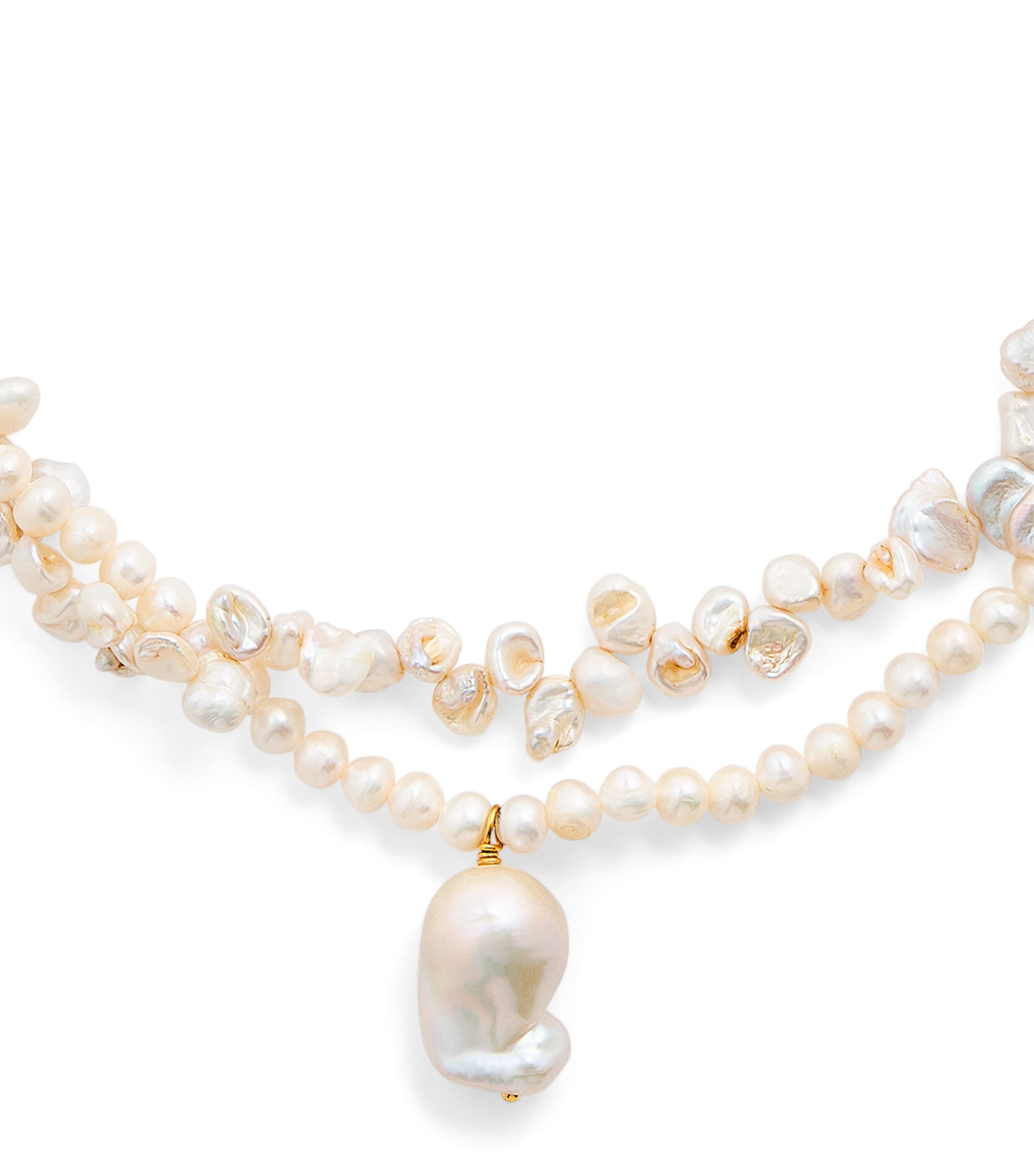 Hermina Athens Freshwater Pearl Twisted Flower Necklace In White