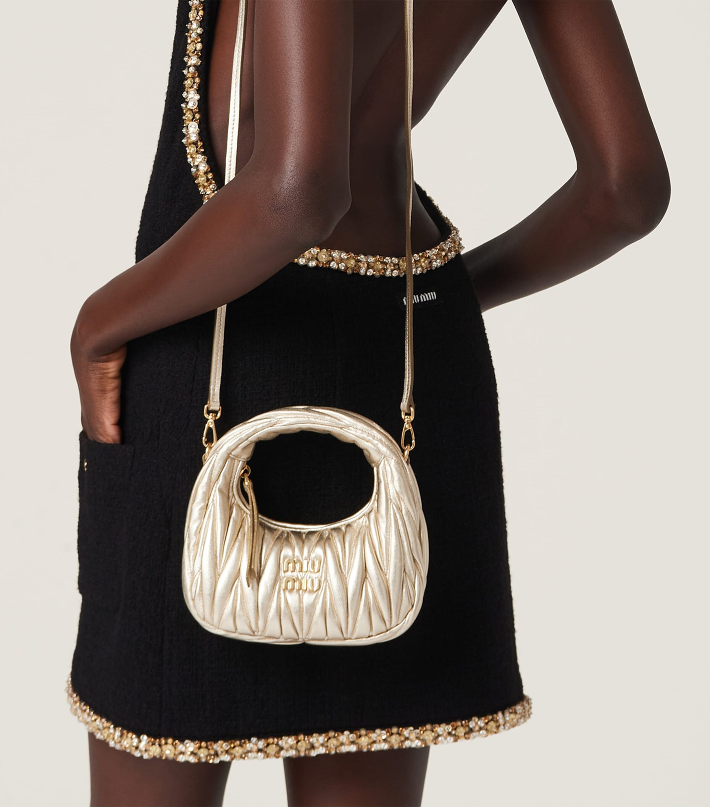 Mini Matelassé Leather Wander Top-Handle Bag F0846 Image 5