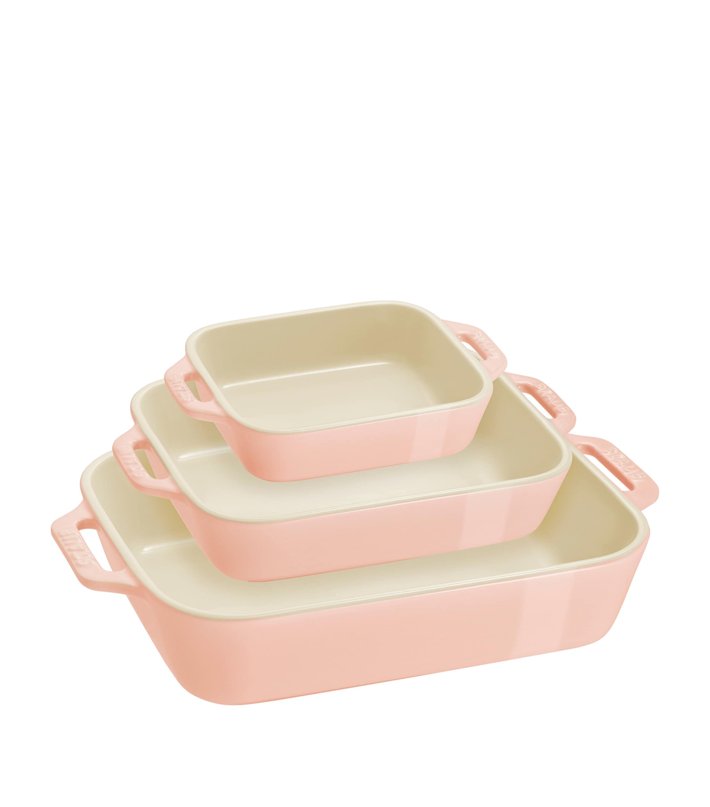 Shop Staub 3-piece Oven Dish Set In Pink