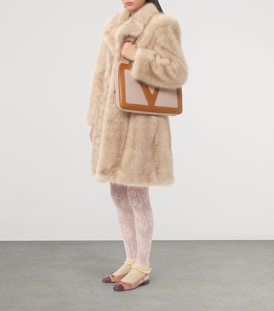 Medium Canvas and Leather Viva Superstar Tote Bag 9QR Image 6