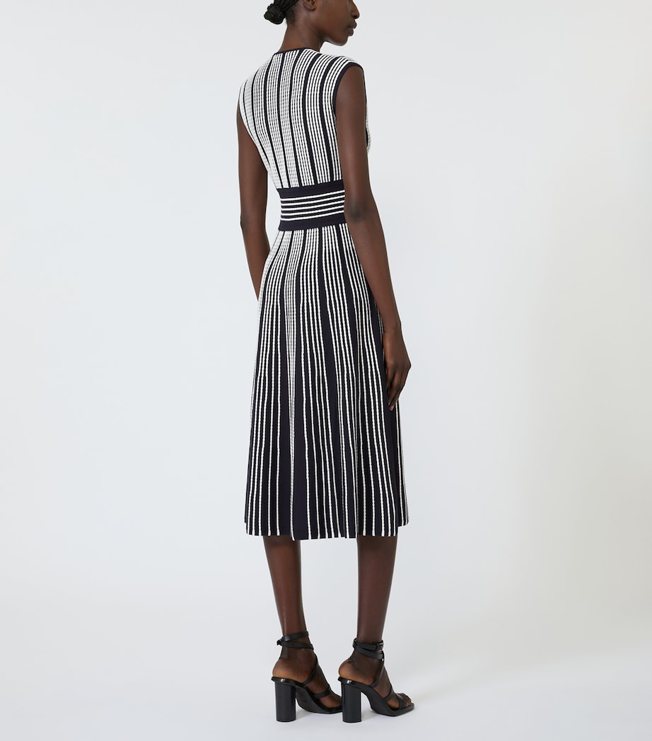 Max Mara Womens Knit Stripe Midi Dress Ultramarine Image 3