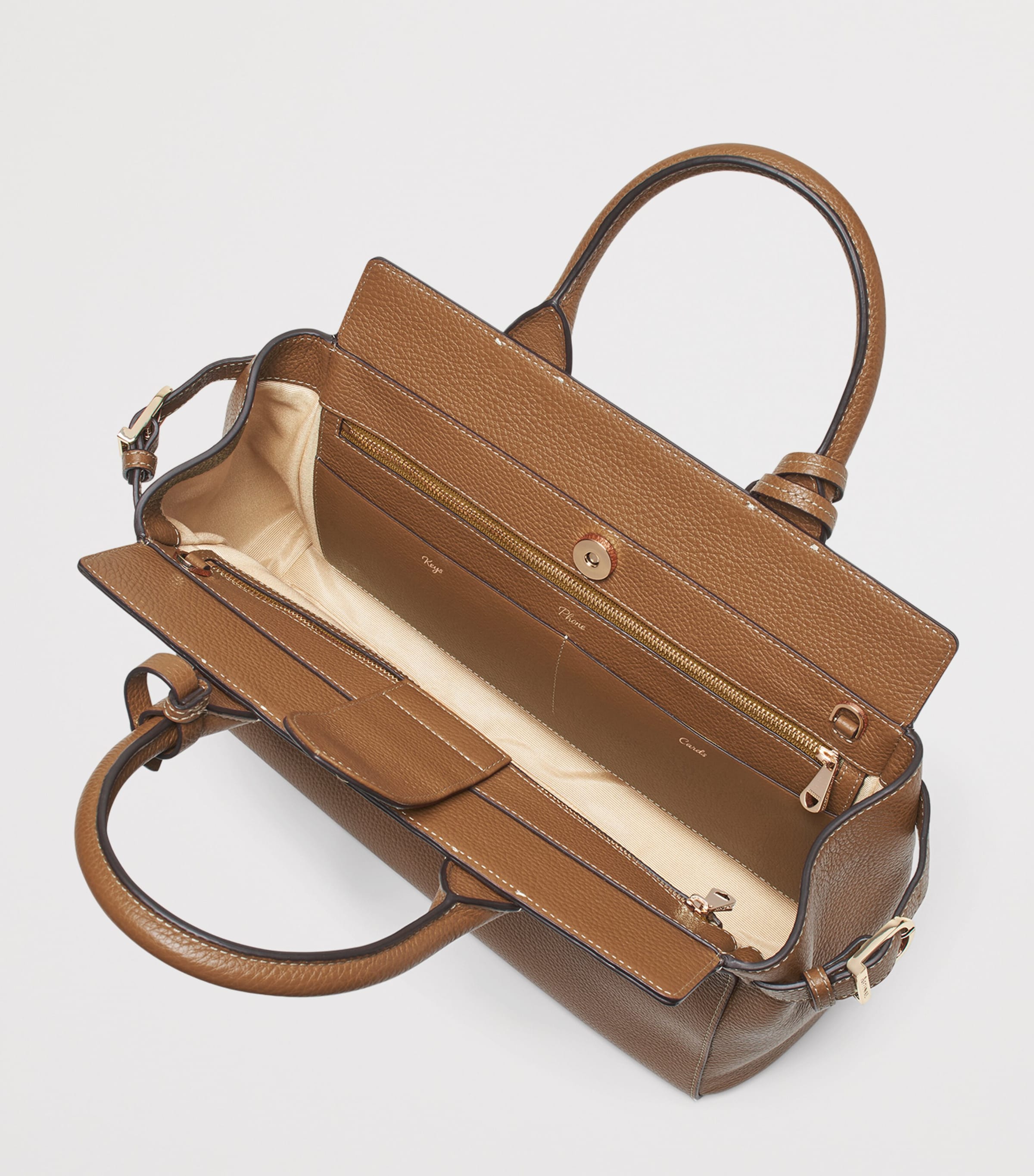 Aspinal Of London Leather Savannah Top-Handle Bag Tan Image 4