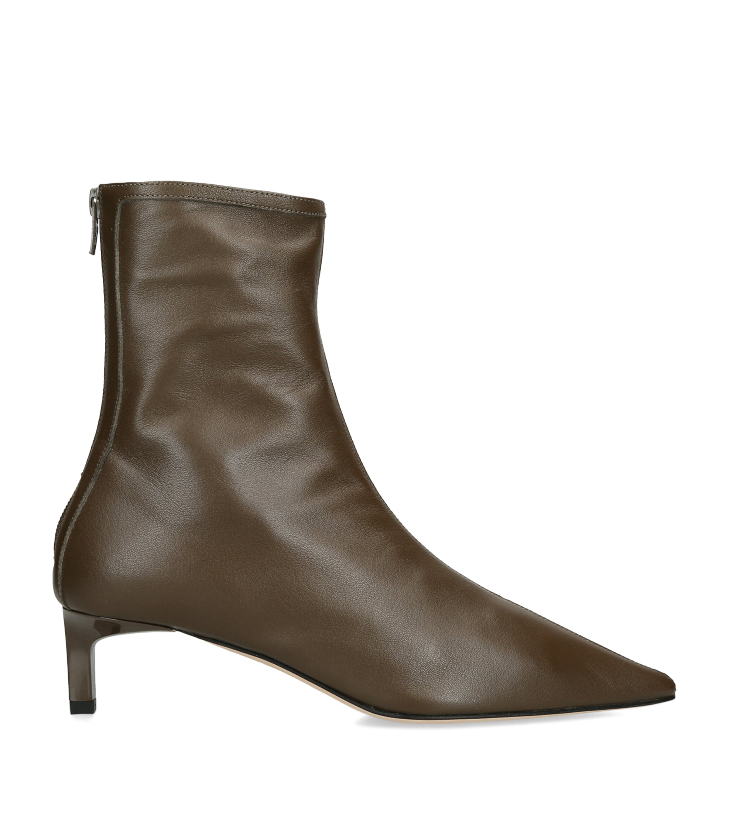 Dear Frances Leather Topo Heeled Boots 45 Khaki Image 1