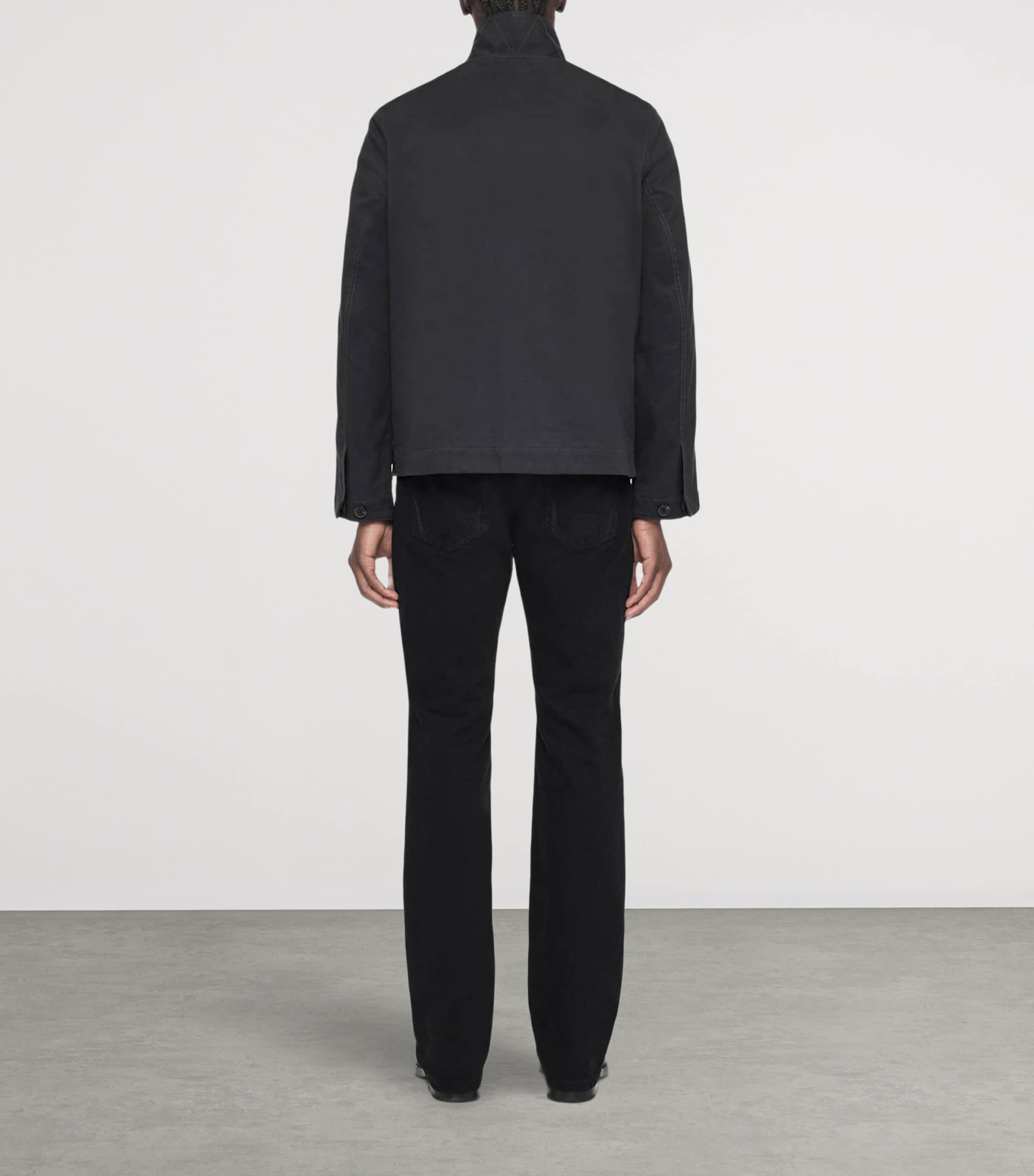 AllSaints Mens Enfield Bomber Jacket Washed Black Image 7
