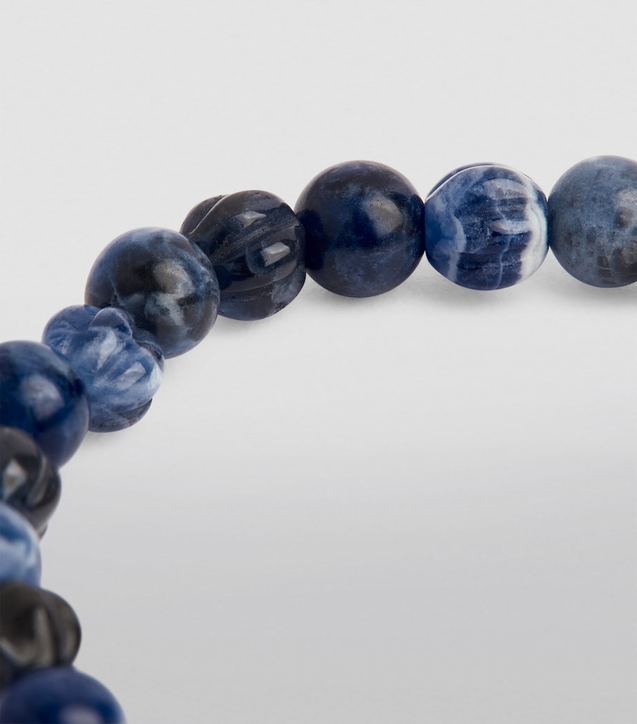Tateossian Sodalite and Sterling Silver Classic Discs Bracelet Blue Image 6