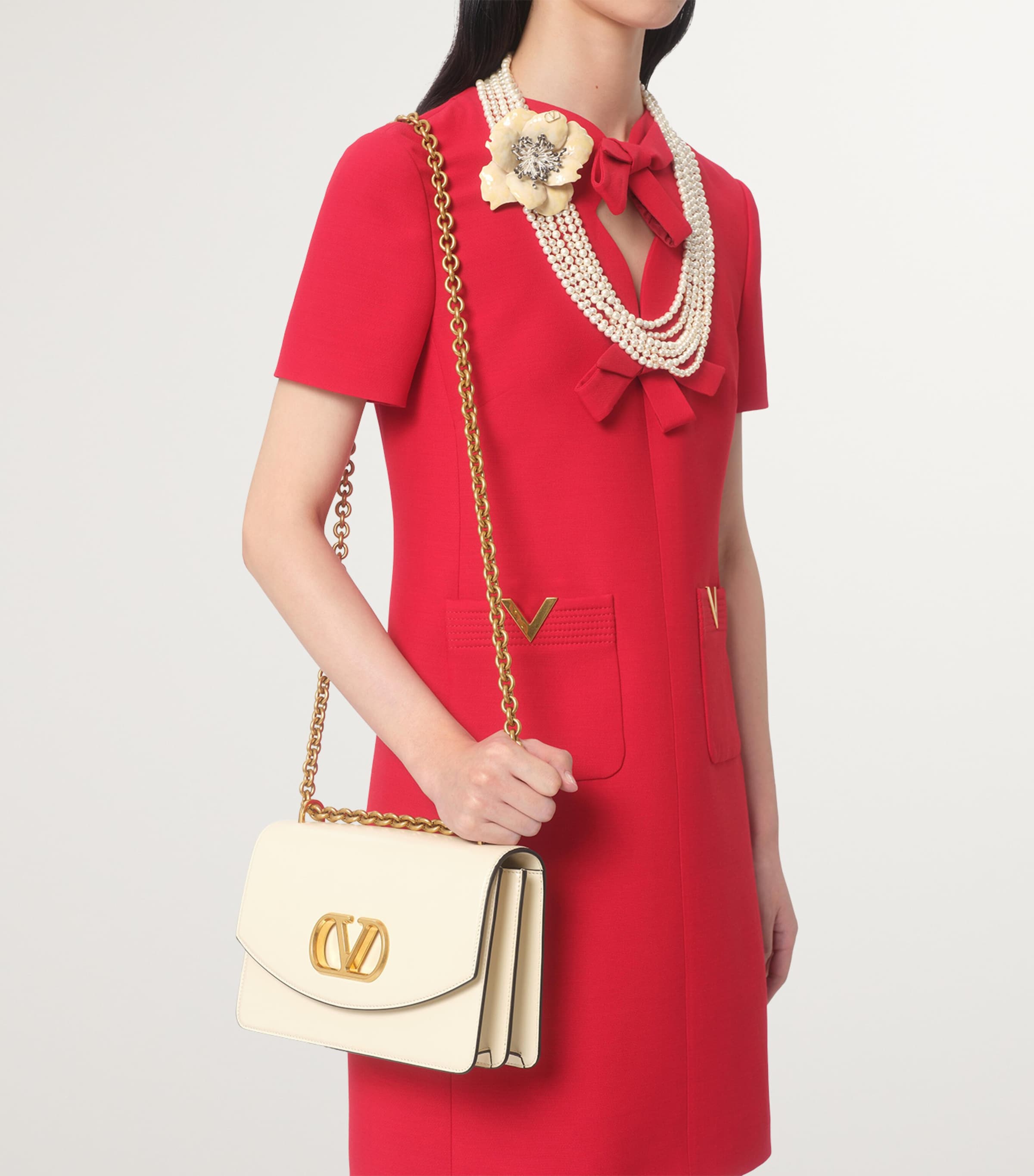 Virgin Wool-Silk Bow Mini Dress R9M Image 4