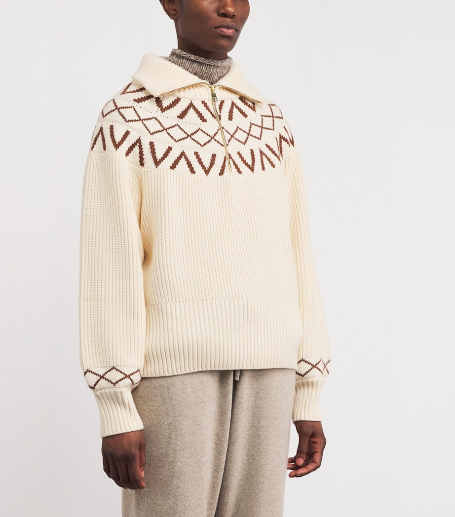 Quarter-Zip Sigrid Sweater WHITECAP GREY Image 3