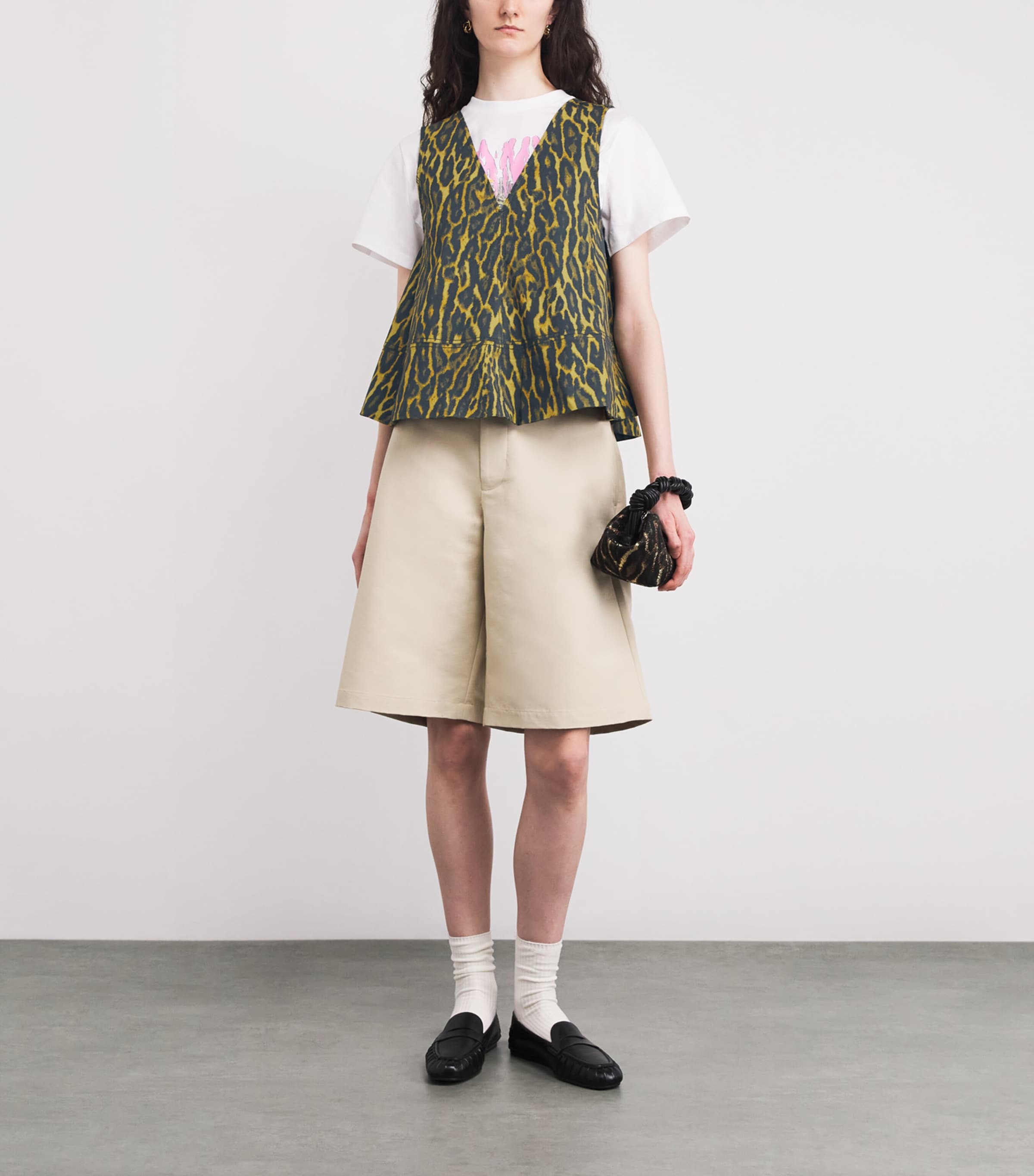 Organic Cotton Leopard Blouse 894 KHAKI Image 2