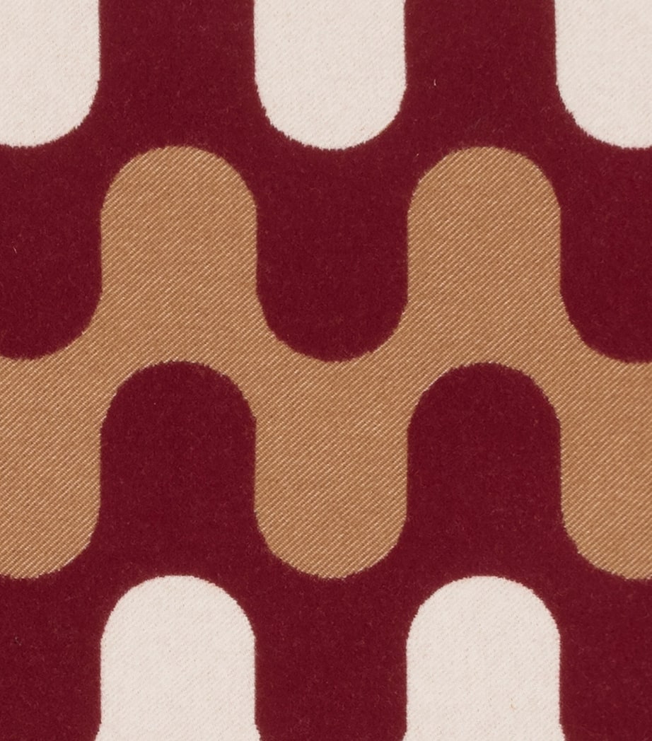Wool Modernism 001 Cushion (40cm x 60cm) 7E15 - BURGUNDY/TAN Image 5